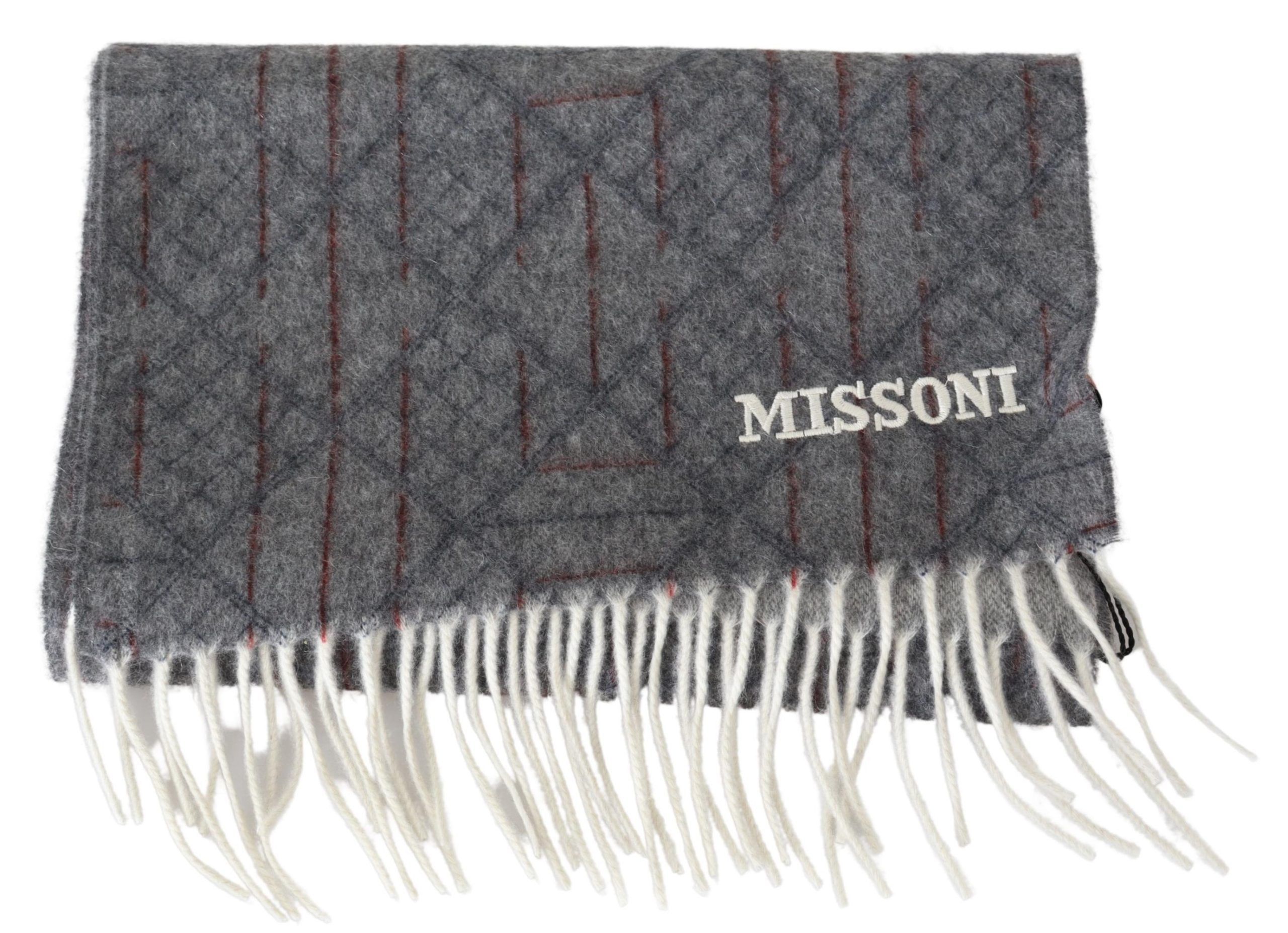 Missoni Elegant Unisex Cashmere Scarf with Signature Men's Pattern Size ONE SIZE - 4 Thumbnail