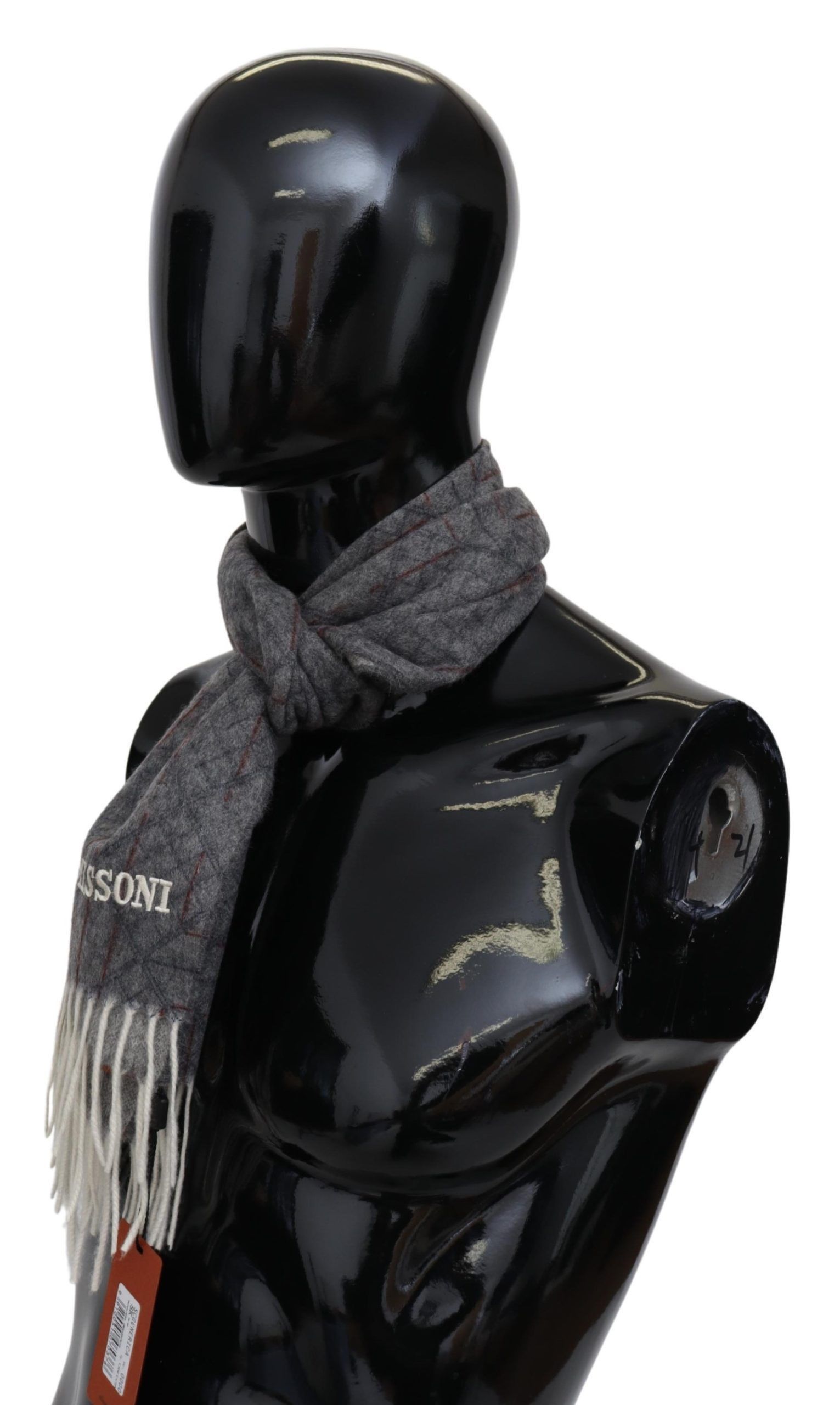 Missoni Elegant Unisex Cashmere Scarf with Signature Men's Pattern Size ONE SIZE - 2 Thumbnail