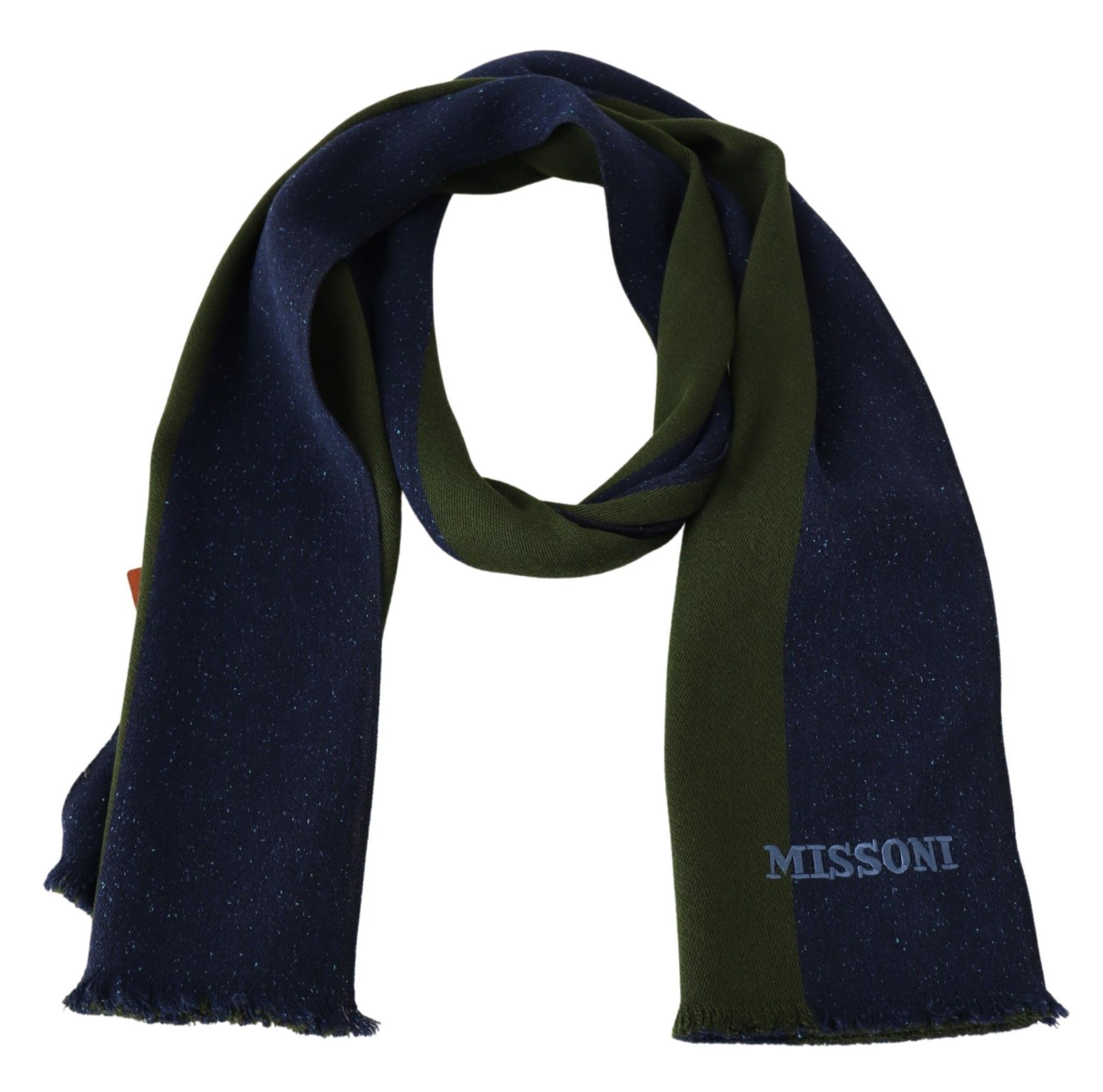 Missoni Authentic Wool Scarf with Stripes and Logo Men's Embroidery Size ONE SIZE - 3 Thumbnail