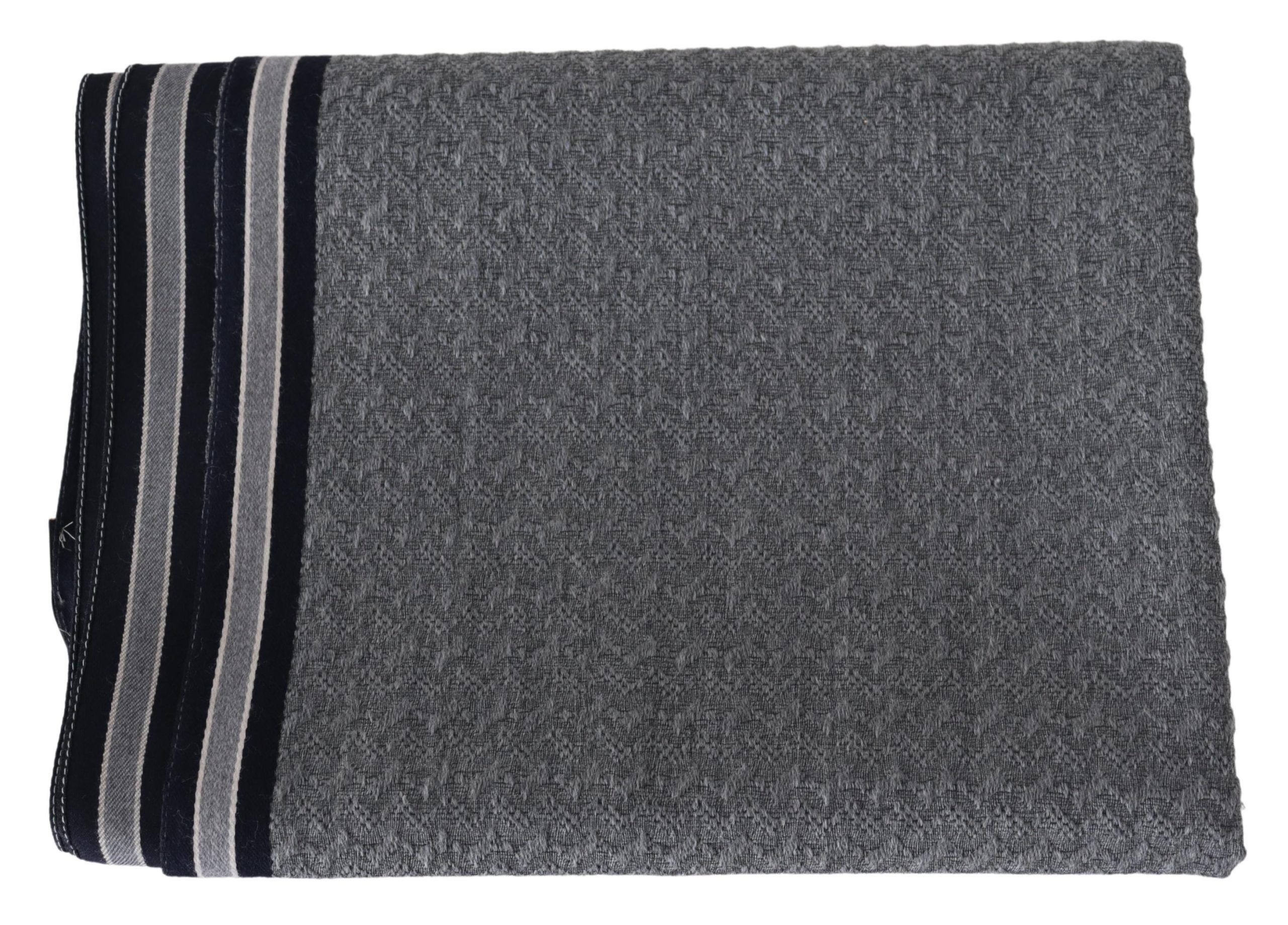 Missoni Elegant Gray Wool Scarf with Signature Men's Stripes Size ONE SIZE - 4 Thumbnail