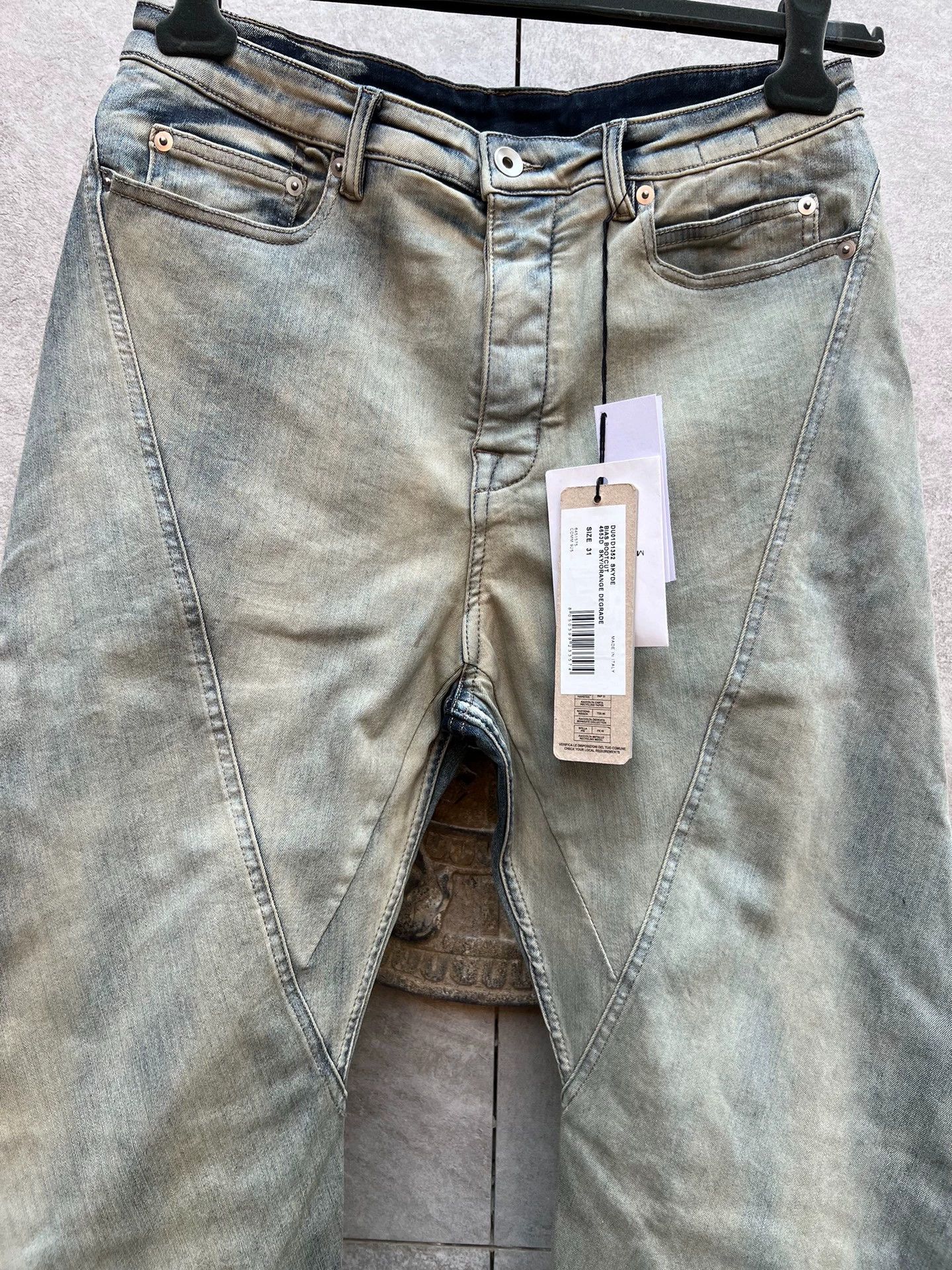 Rick Owens Rick Owens 24s gradient bias micro-pull denim trousers -DMC Size US 31 - 4 Thumbnail