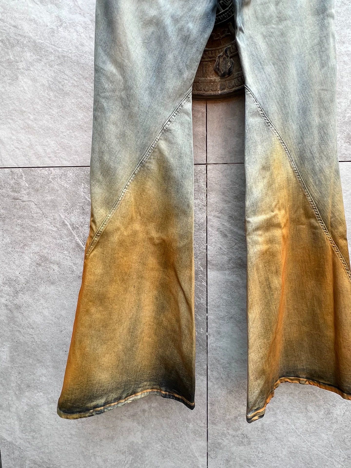 Rick Owens Rick Owens 24s gradient bias micro-pull denim trousers -DMC Size US 31 - 5 Thumbnail