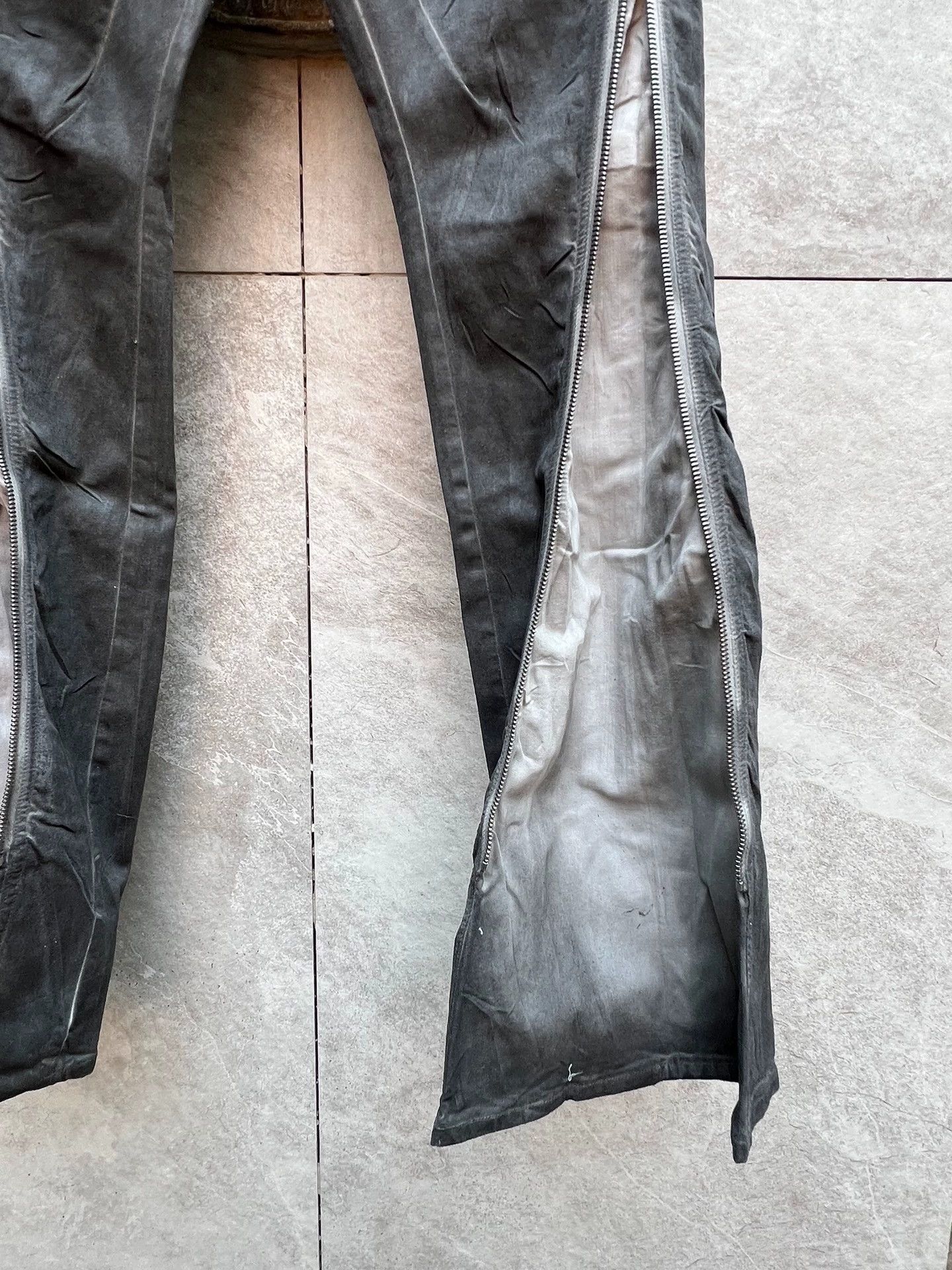 Rick Owens Rick Owens 24s dark micro-pull high waist trousers -DMC Size US 31 - 5 Thumbnail