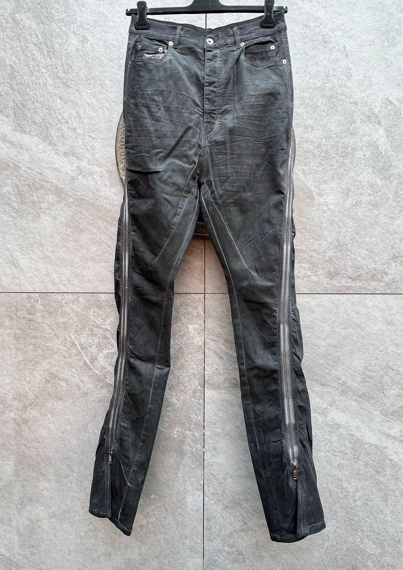 Rick Owens Rick Owens 24s dark micro-pull high waist trousers -DMC Size US 31 - 3 Thumbnail