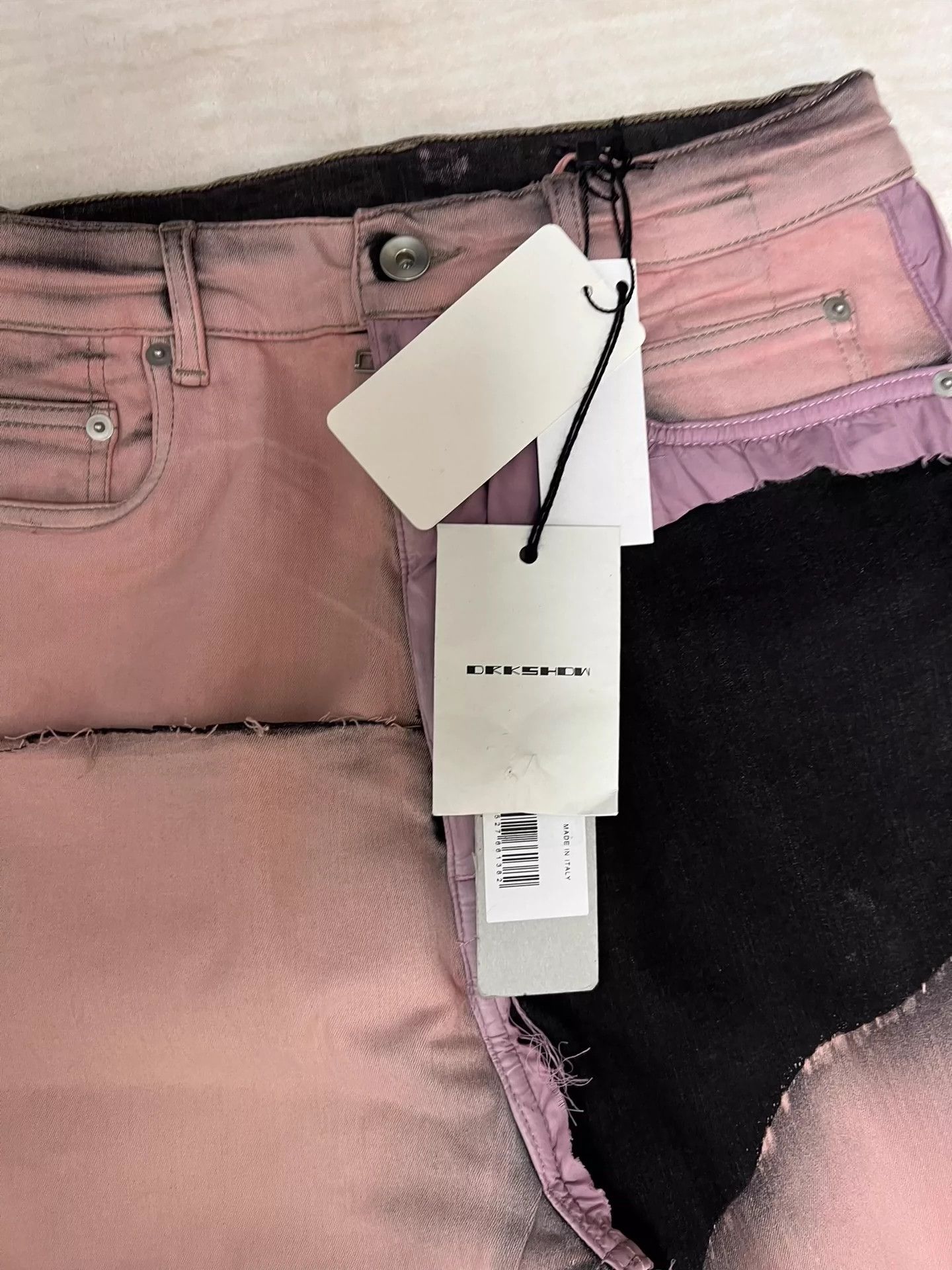 Rick Owens RICK OWENS DRKSHDW men's EDFU pink collage jeans -DMC Size US 31 - 2 Thumbnail