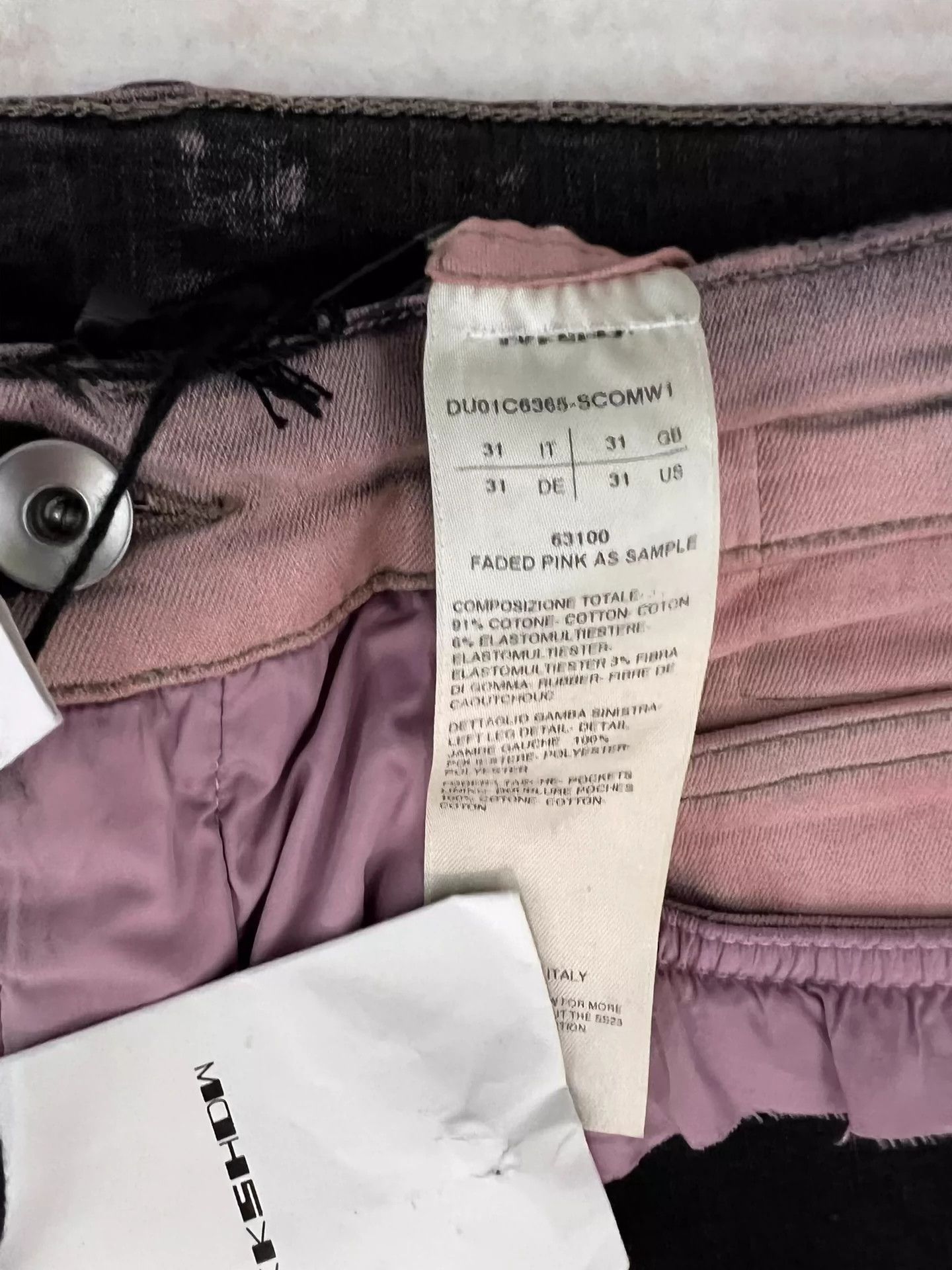 Rick Owens RICK OWENS DRKSHDW men's EDFU pink collage jeans -DMC Size US 31 - 3 Thumbnail