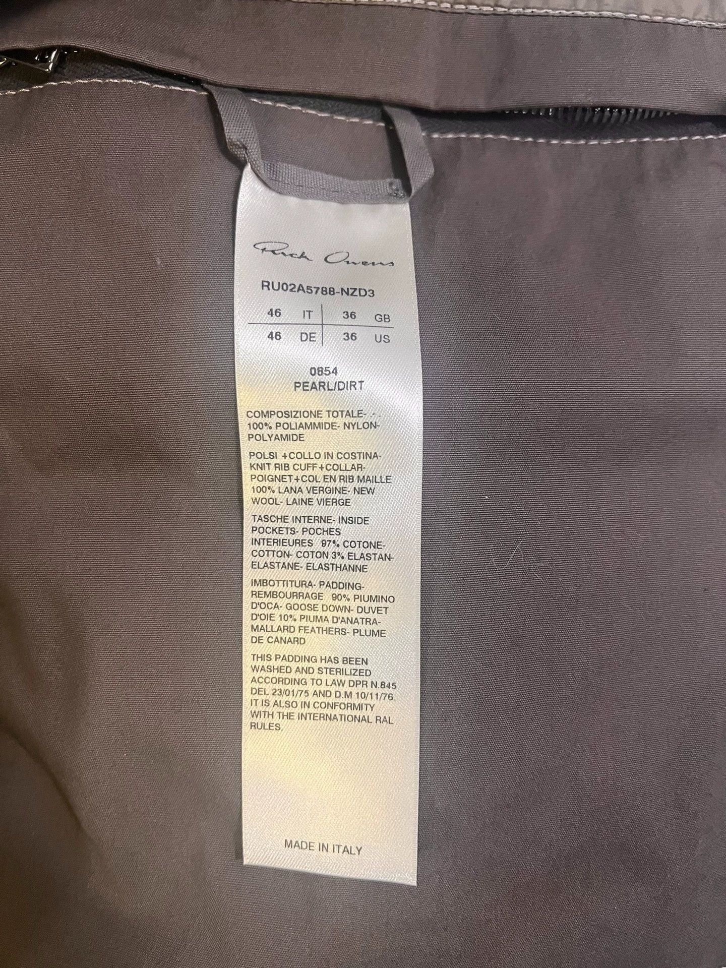 Rick Owens Rick Owens 21aw color matching down jacket -DMC Size US M / EU 48-50 / 2 - 5 Thumbnail