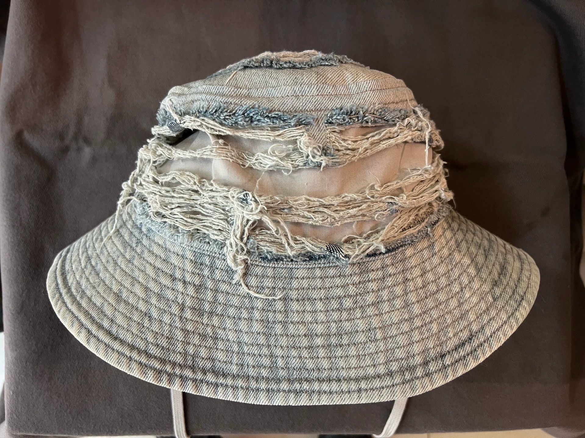 Rick Owens Rick Owens 24s Denim Blue Do Old Destroy Fisherman's Hat -DMC Size ONE SIZE - 2 Thumbnail