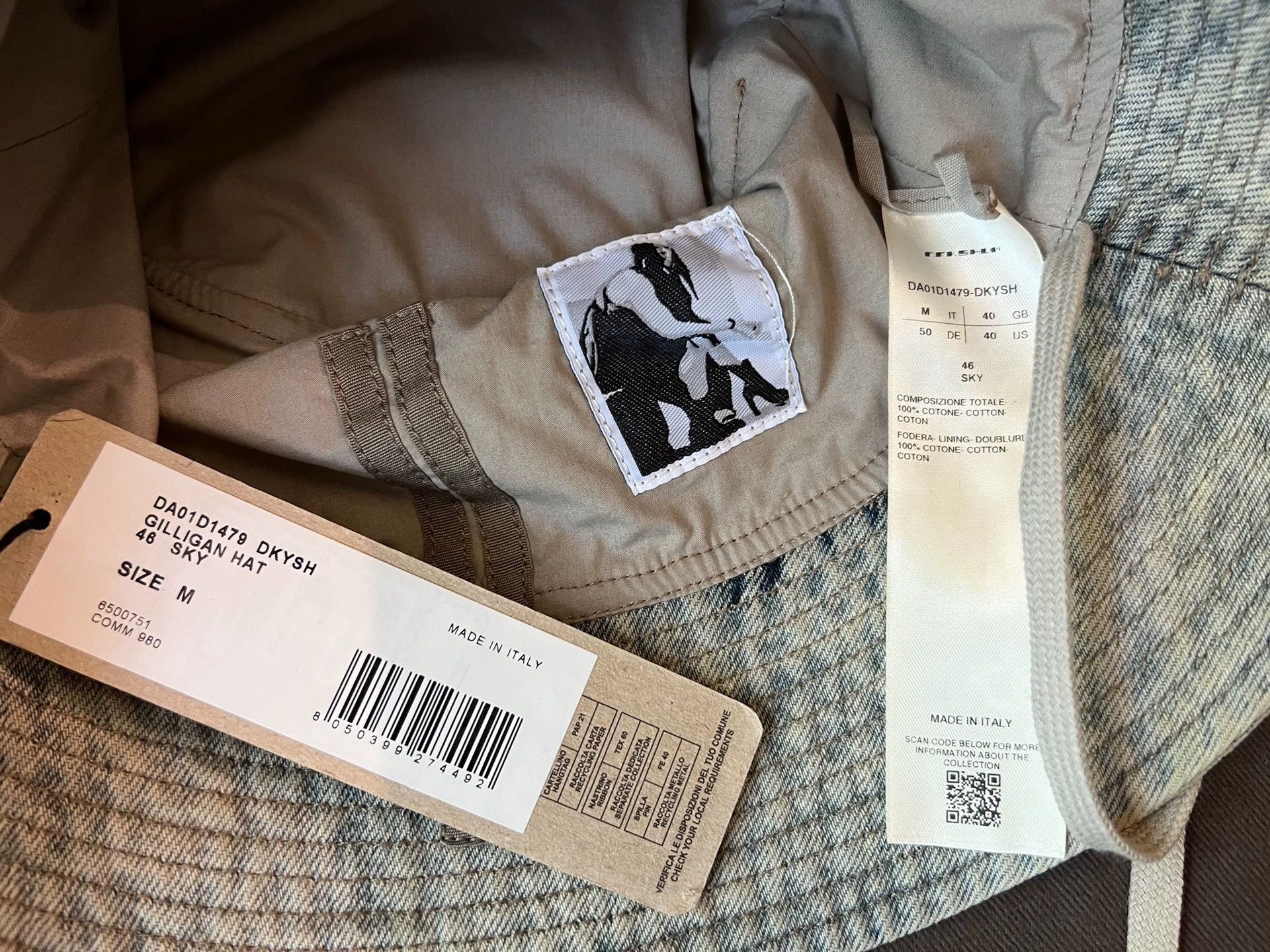 Rick Owens 24s Denim Blue Do Old Destroy Fisherman\'s Hat -DMC