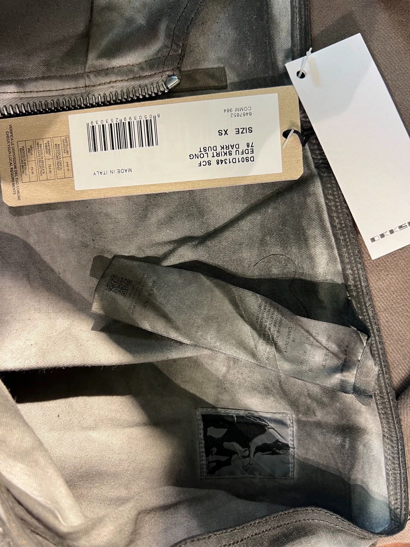 Rick Owens Rick Owens 24s Dark Grey Wax Coated High Split Denim Dress -DMC Size US 29 - 5 Thumbnail
