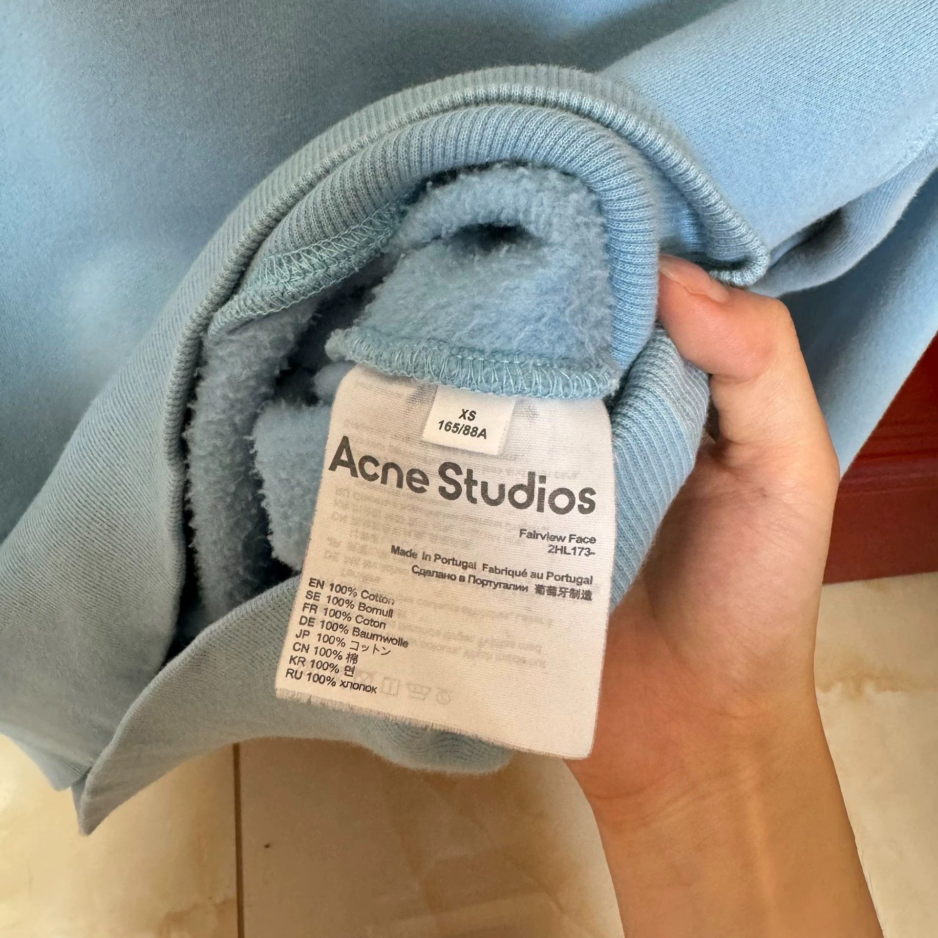Acne Studios acne blue fleece hoodie for babies - -DMC Size US XS / EU 42 / 0 - 7 Thumbnail