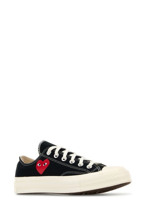Comme des Garcons PLAY Black Canvas Comme Des Garã§Ons X Converse Sneakers Size US 5 / IT 35 - 4 Thumbnail