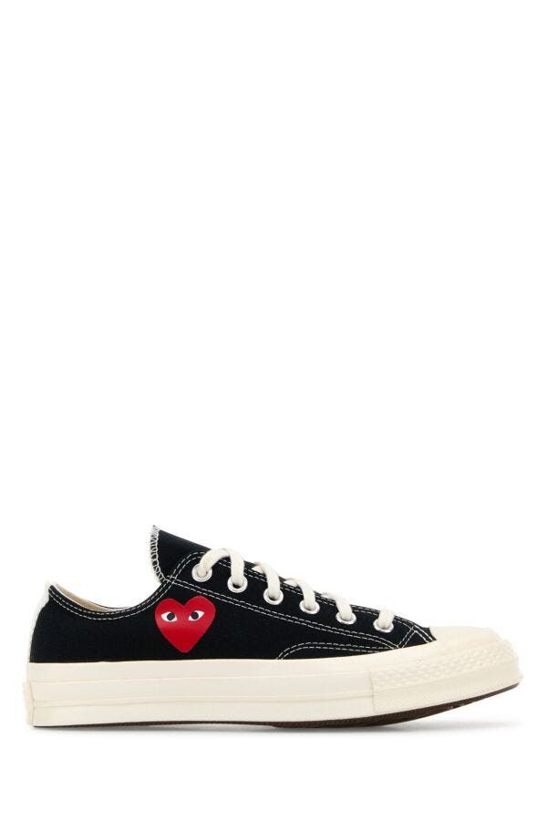 Comme des Garcons PLAY Black Canvas Comme Des Garã§Ons X Converse Sneakers Size US 8 / IT 38 - 3 Thumbnail