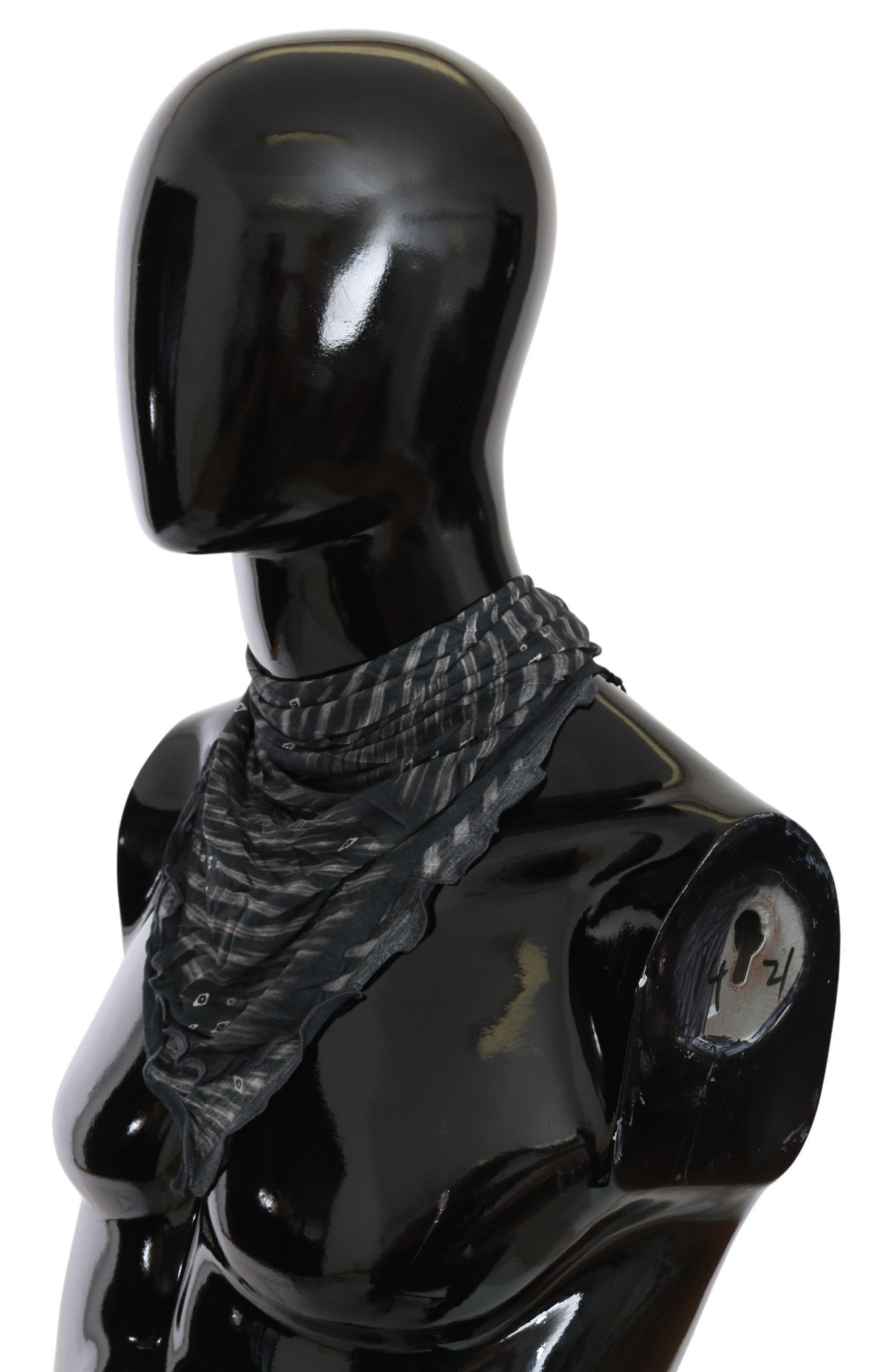 Costume National Elegant Black Striped Men's Viscose Women's Scarf Size ONE SIZE - 2 Thumbnail