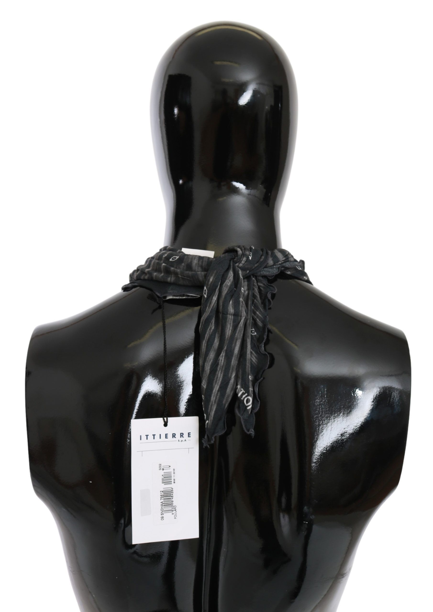 Costume National Elegant Black Striped Men's Viscose Women's Scarf Size ONE SIZE - 3 Thumbnail