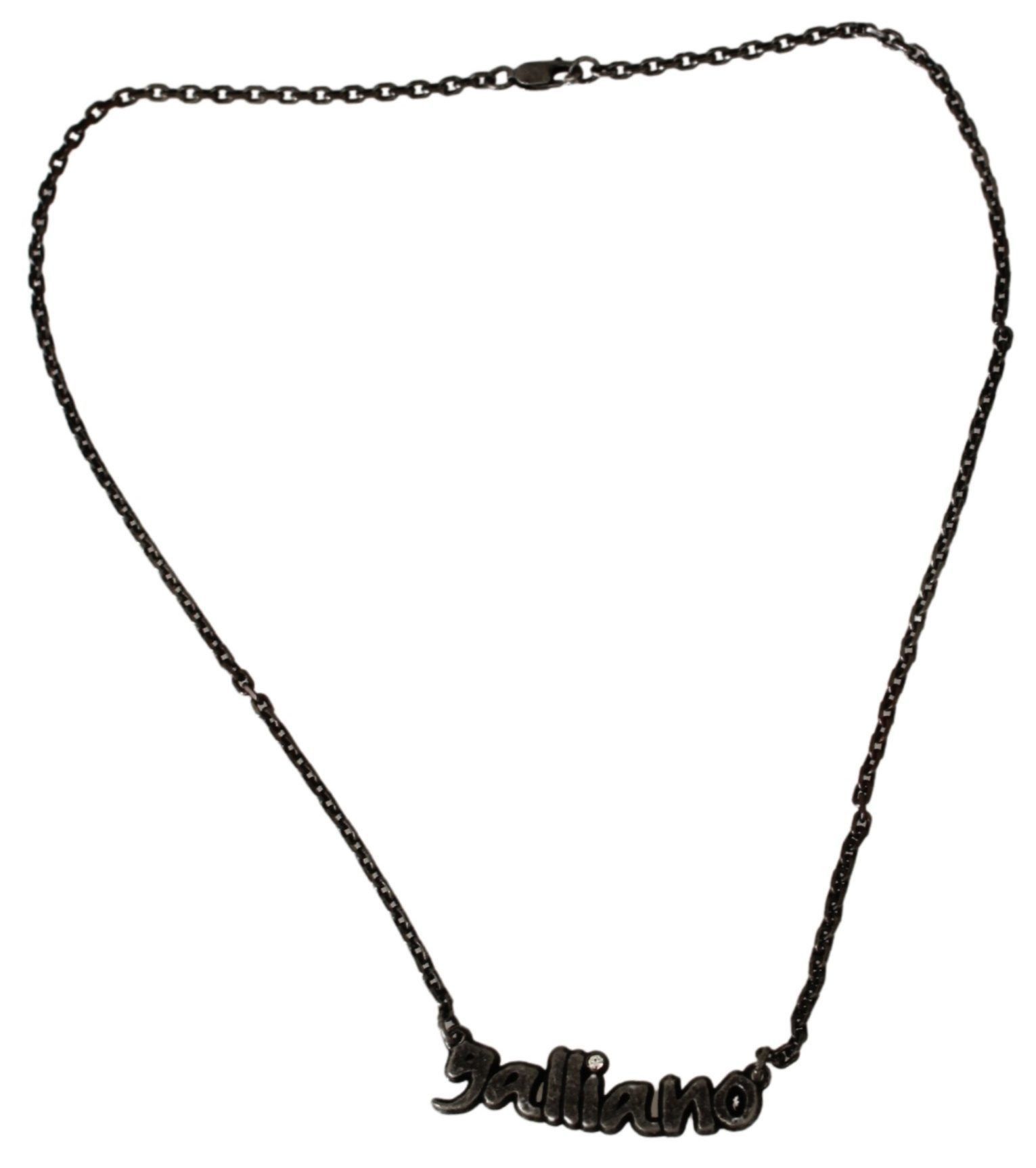 John Galliano Chic Gray Charm Necklace with Silver Women's Accents Size ONE SIZE - 4 Thumbnail