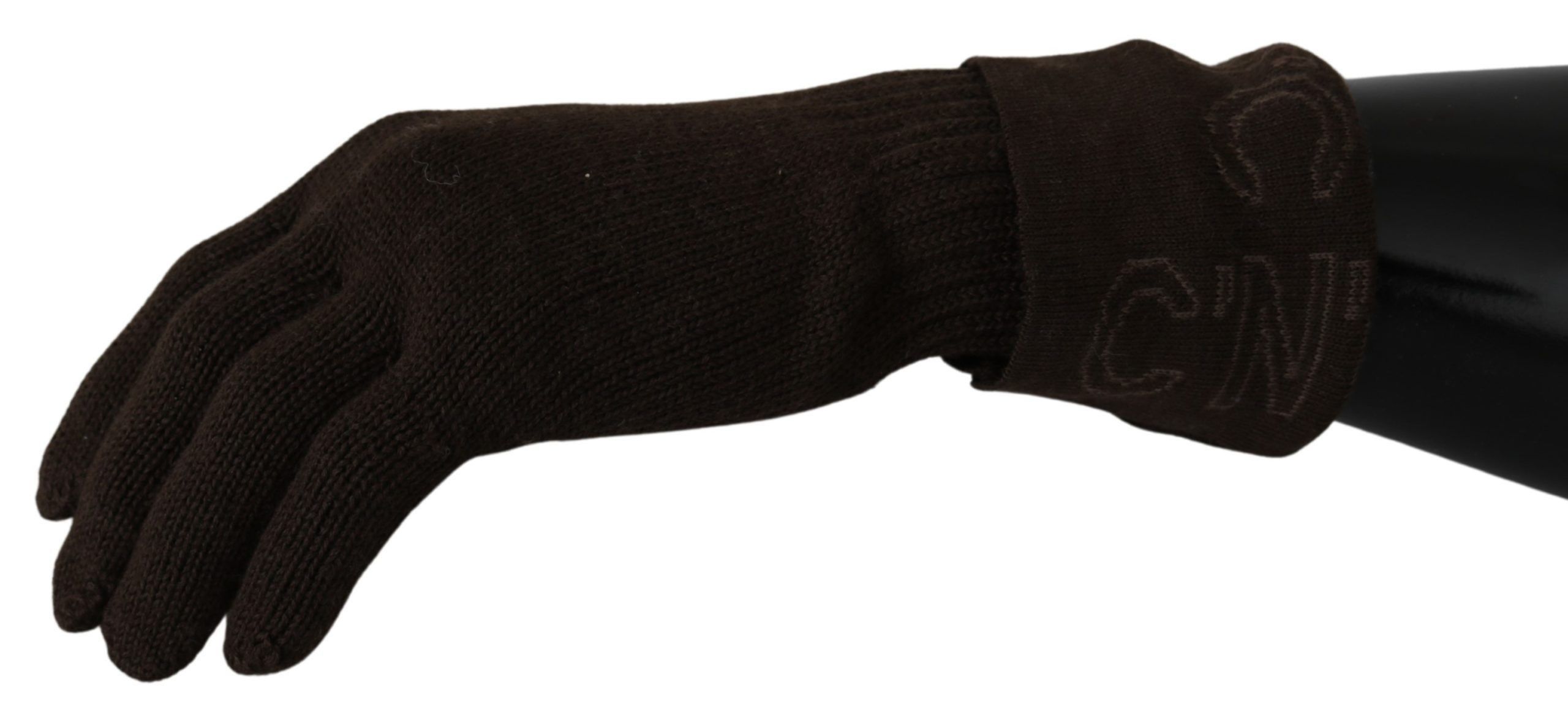 Costume National Elegant Brown Knitted Women's Gloves Size ONE SIZE - 5 Thumbnail