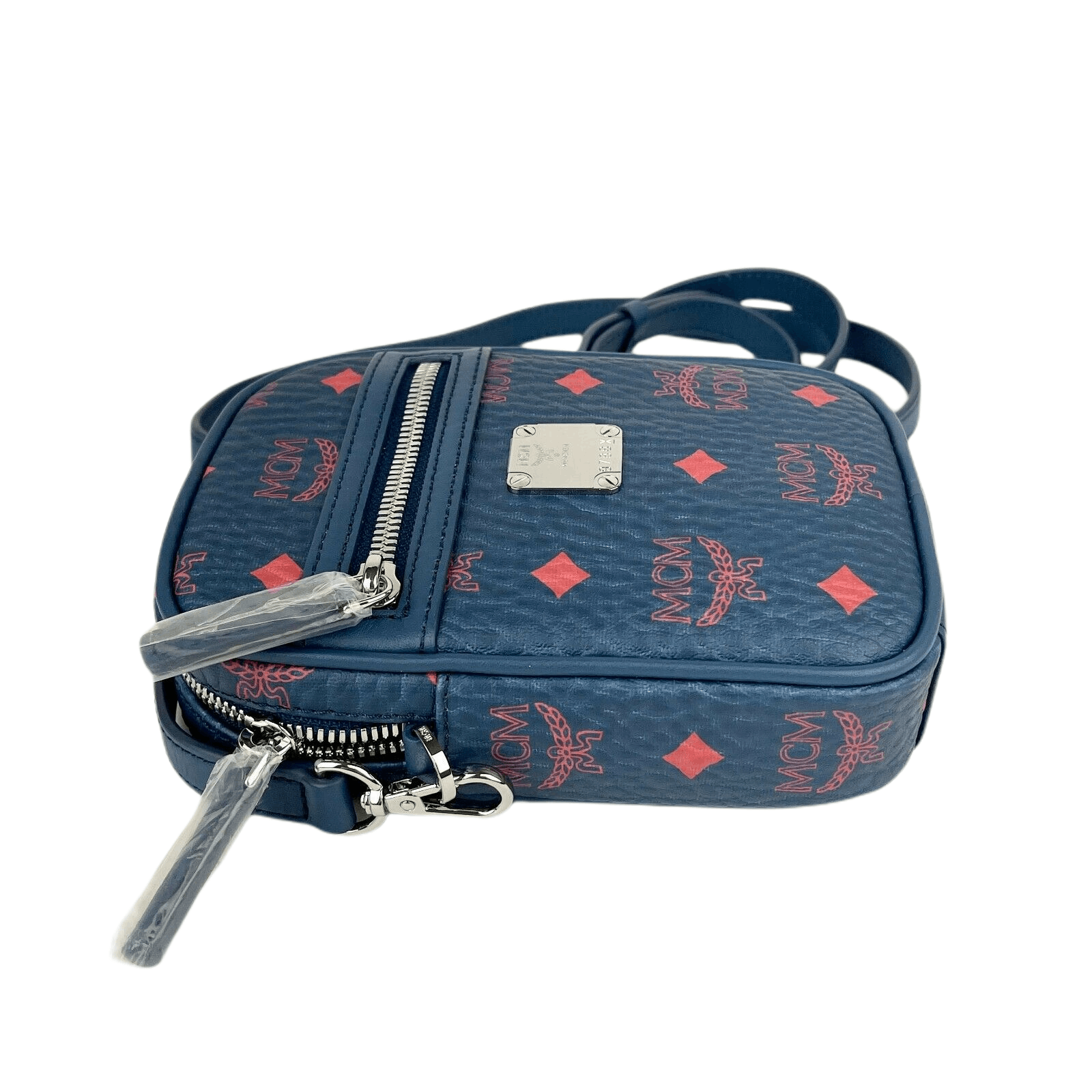 MCM Women's Deep Blue Visetos Red Logo Small Crossbody Bag Size ONE SIZE - 5 Thumbnail