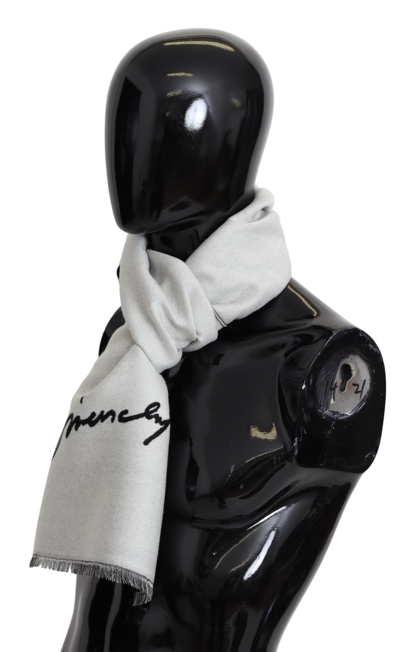 Givenchy Elegant Monochrome Wool-Silk Blend Men's Scarf Size ONE SIZE - 2 Thumbnail