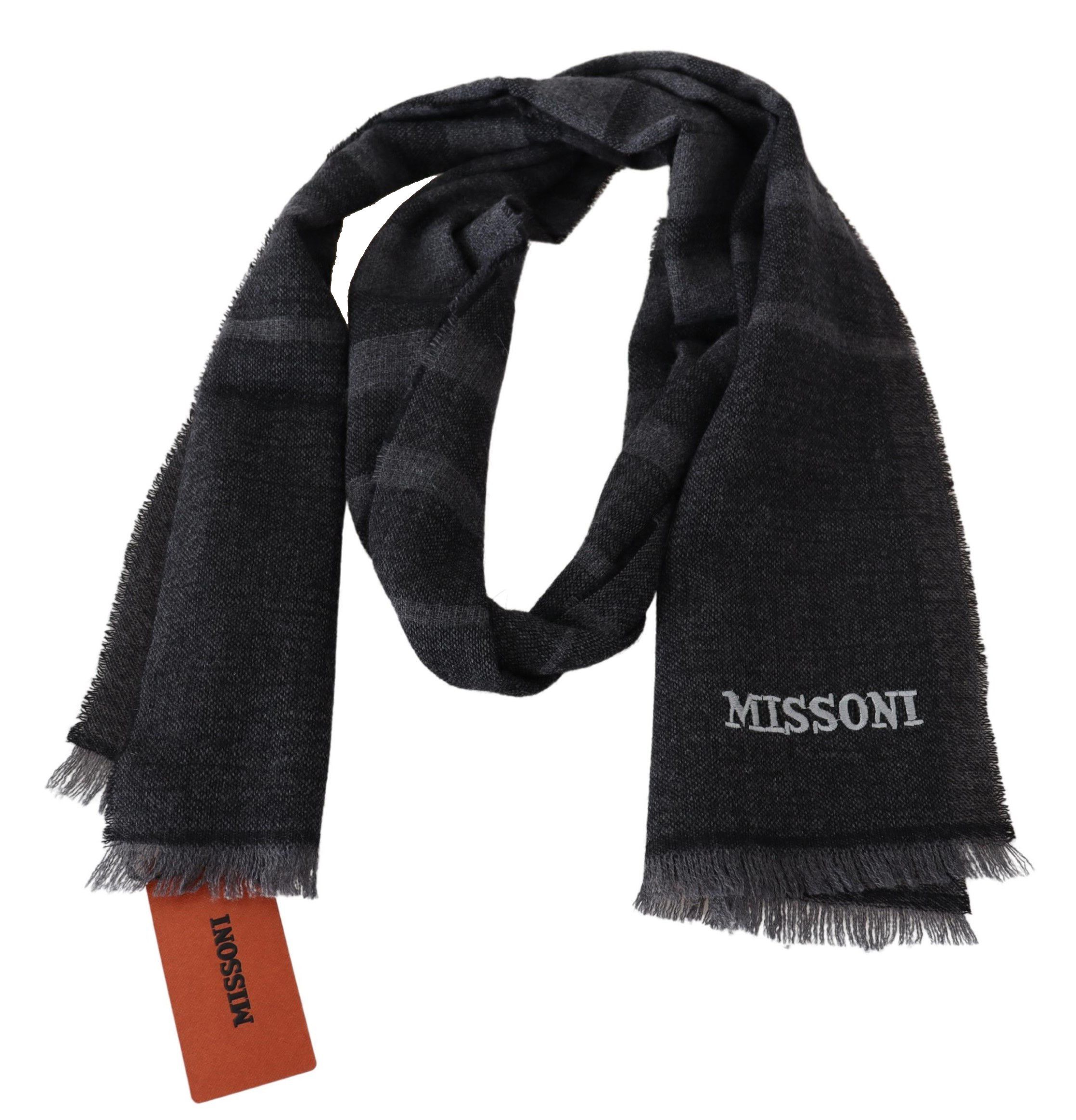 Missoni Elegant Wool Scarf with Signature Men's Stripes Size ONE SIZE - 3 Thumbnail