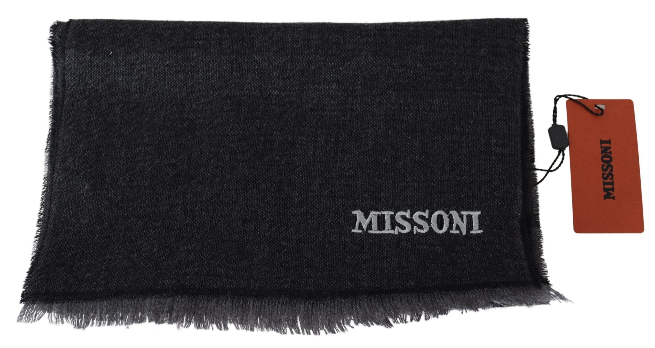 Missoni Elegant Wool Scarf with Signature Men's Stripes Size ONE SIZE - 4 Thumbnail
