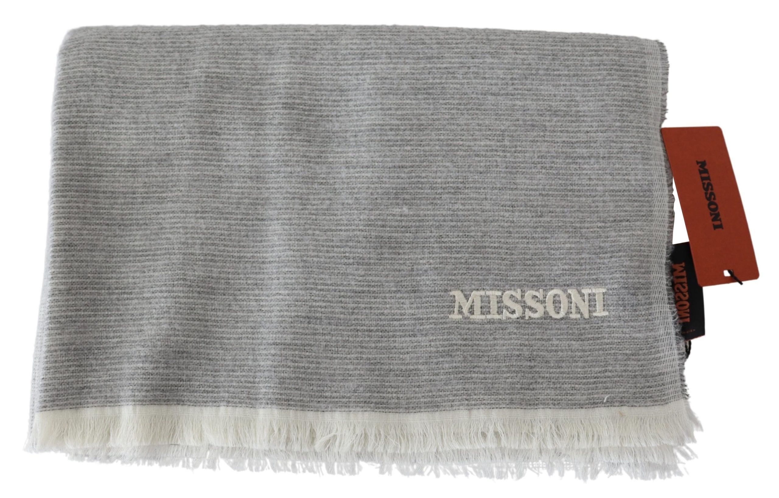 Missoni Elegant Beige Wool Scarf with Embroidery Men's Detail Size ONE SIZE - 3 Thumbnail