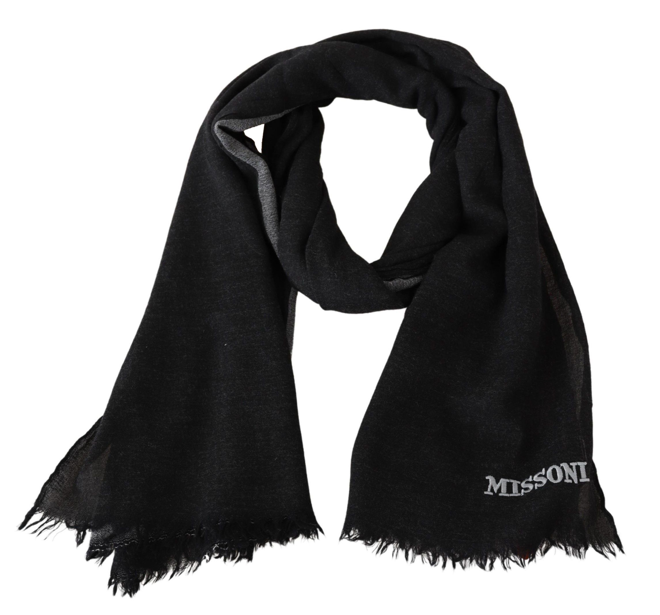 Missoni Elegant Wool Scarf with Signature Men's Embroidery Size ONE SIZE - 3 Thumbnail