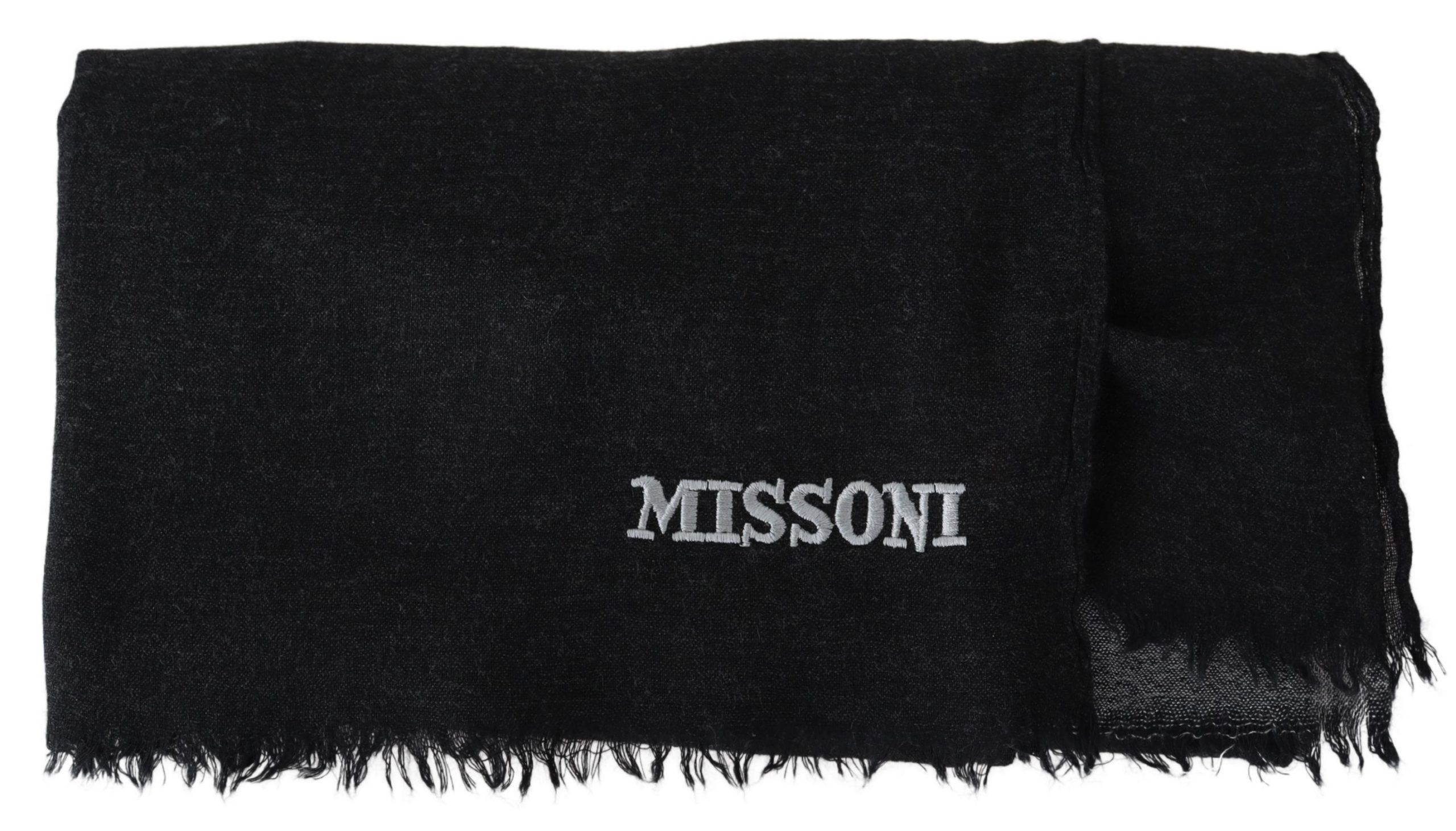 Missoni Elegant Wool Scarf with Signature Men's Embroidery Size ONE SIZE - 4 Thumbnail