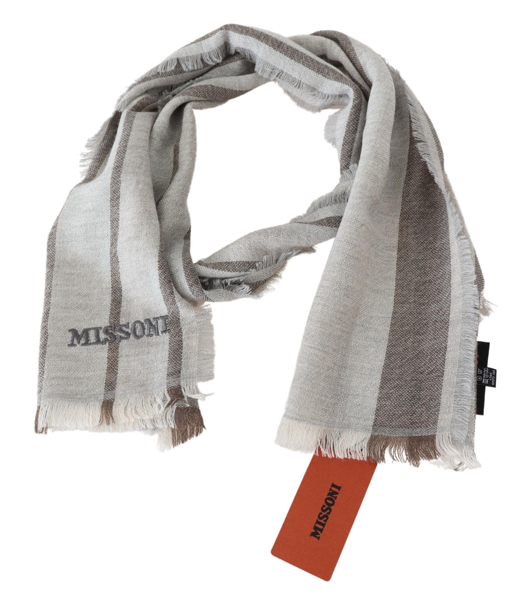 Missoni Multicolor Wool Stripe Fringe Scarf Men's Unisex Size ONE SIZE - 2 Thumbnail