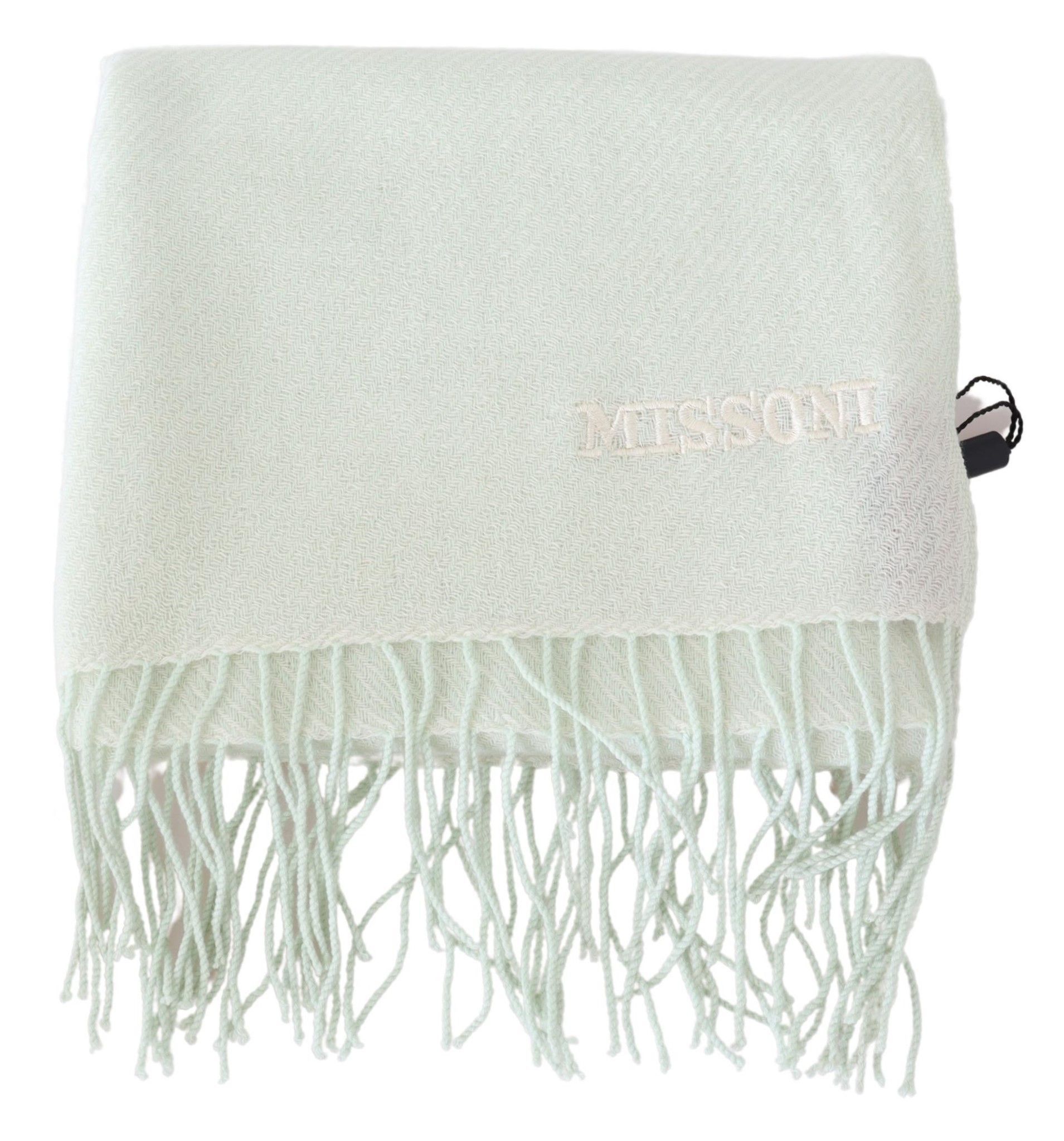 Missoni Elegant White Cashmere Men's Scarf Size ONE SIZE - 4 Thumbnail