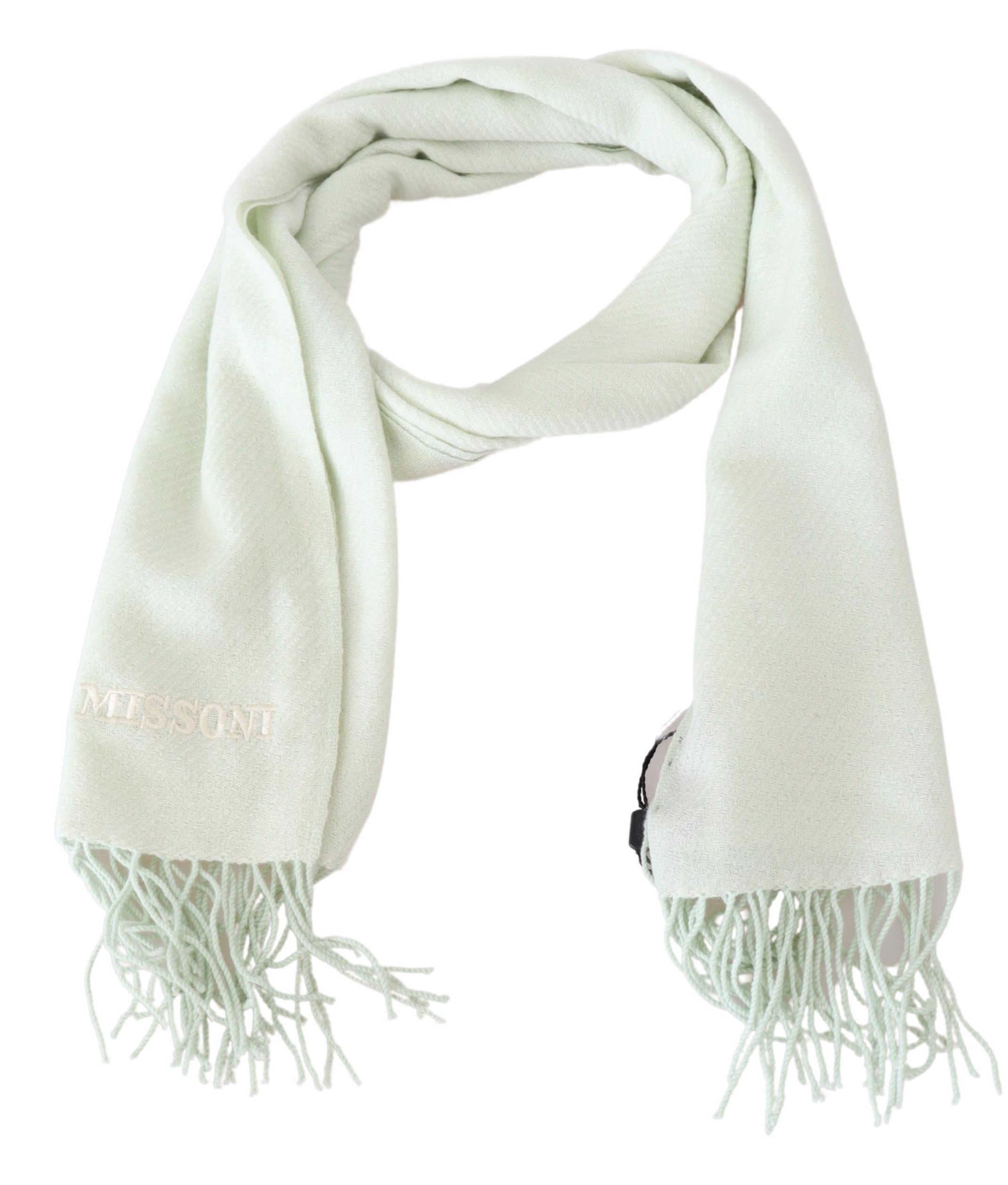 Missoni Elegant White Cashmere Men's Scarf Size ONE SIZE - 2 Thumbnail