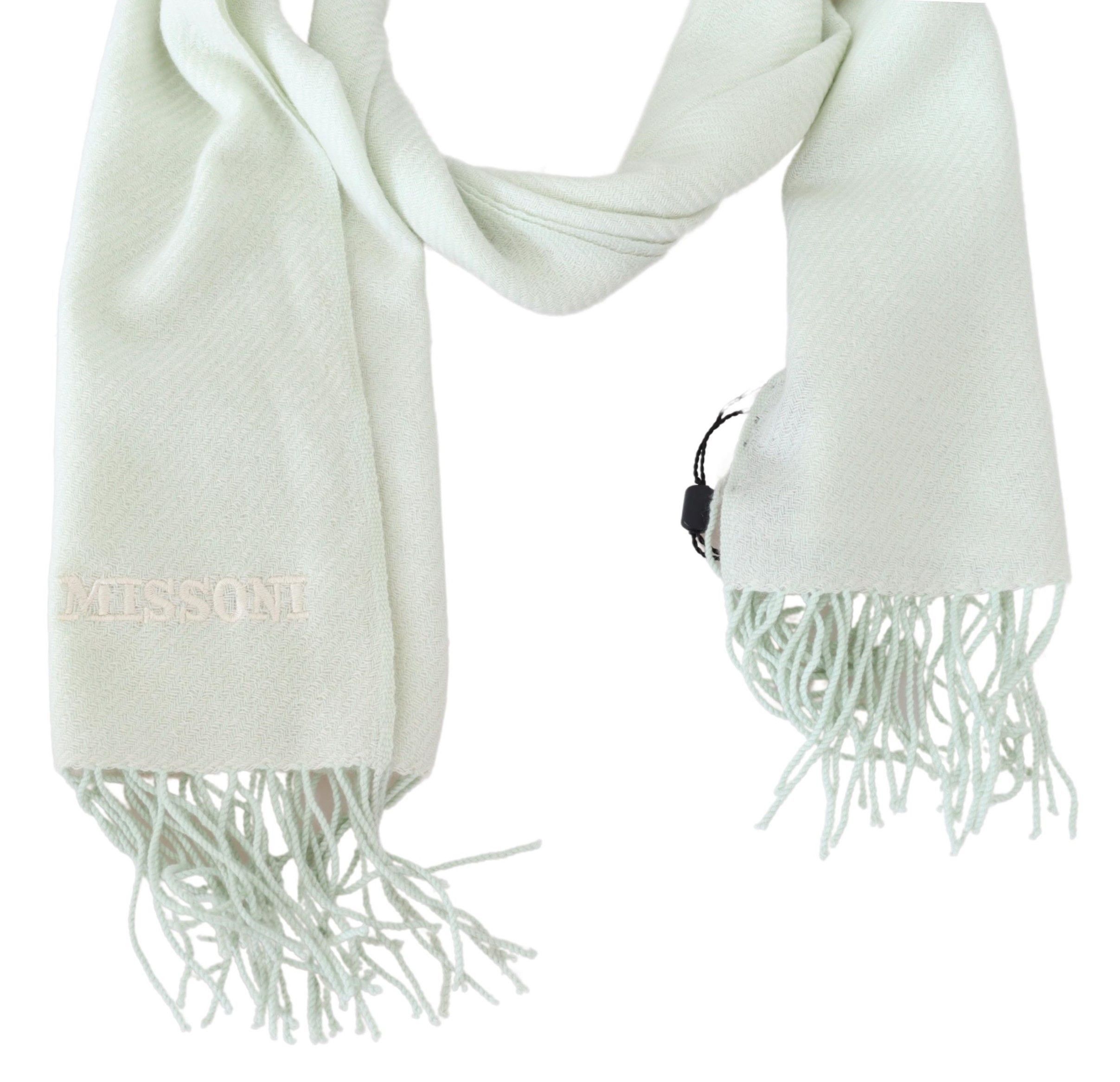 Missoni Elegant White Cashmere Men's Scarf Size ONE SIZE - 3 Thumbnail