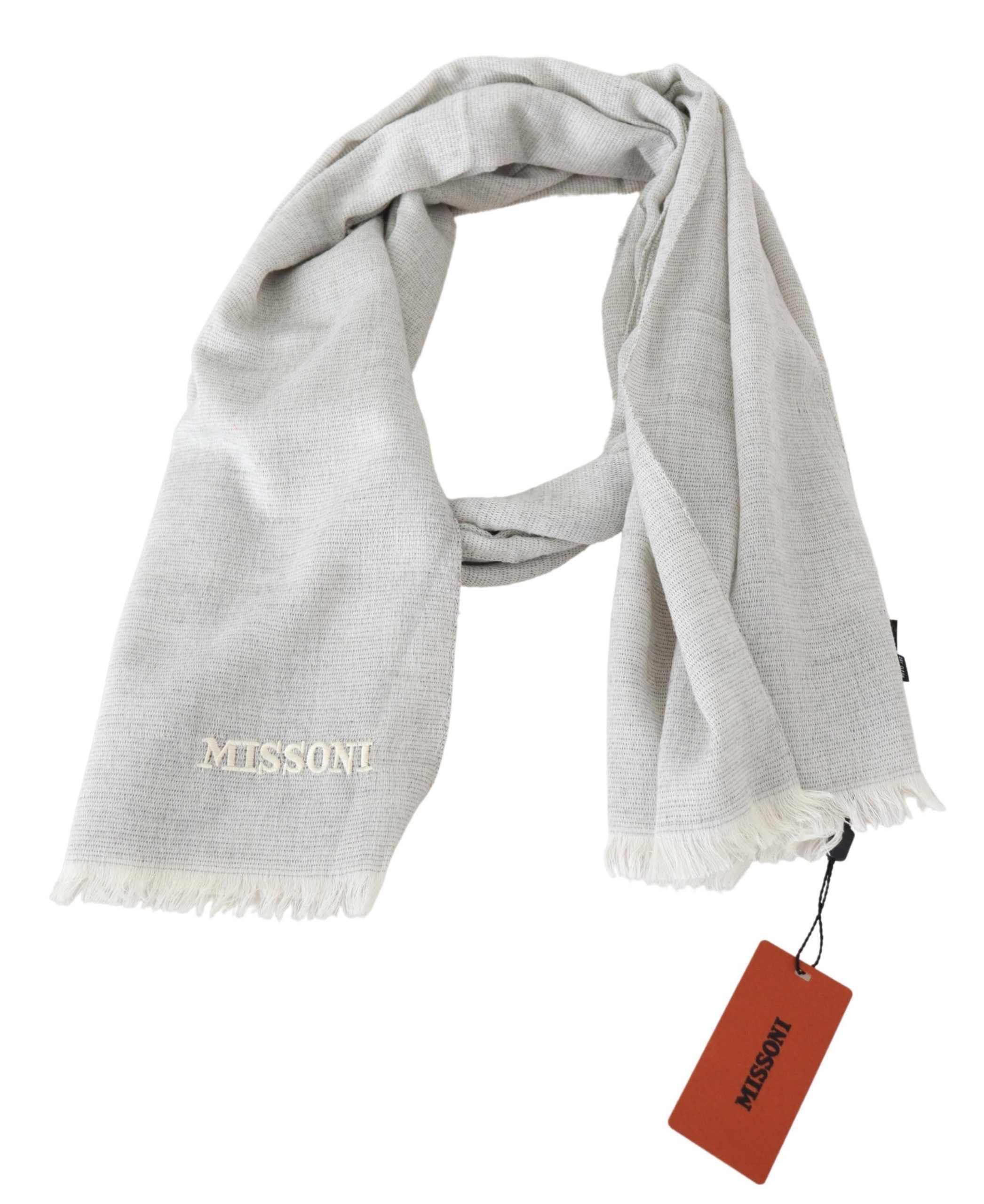 Missoni Elegant Wool Scarf with Signature Men's Embroidery Size ONE SIZE - 2 Thumbnail