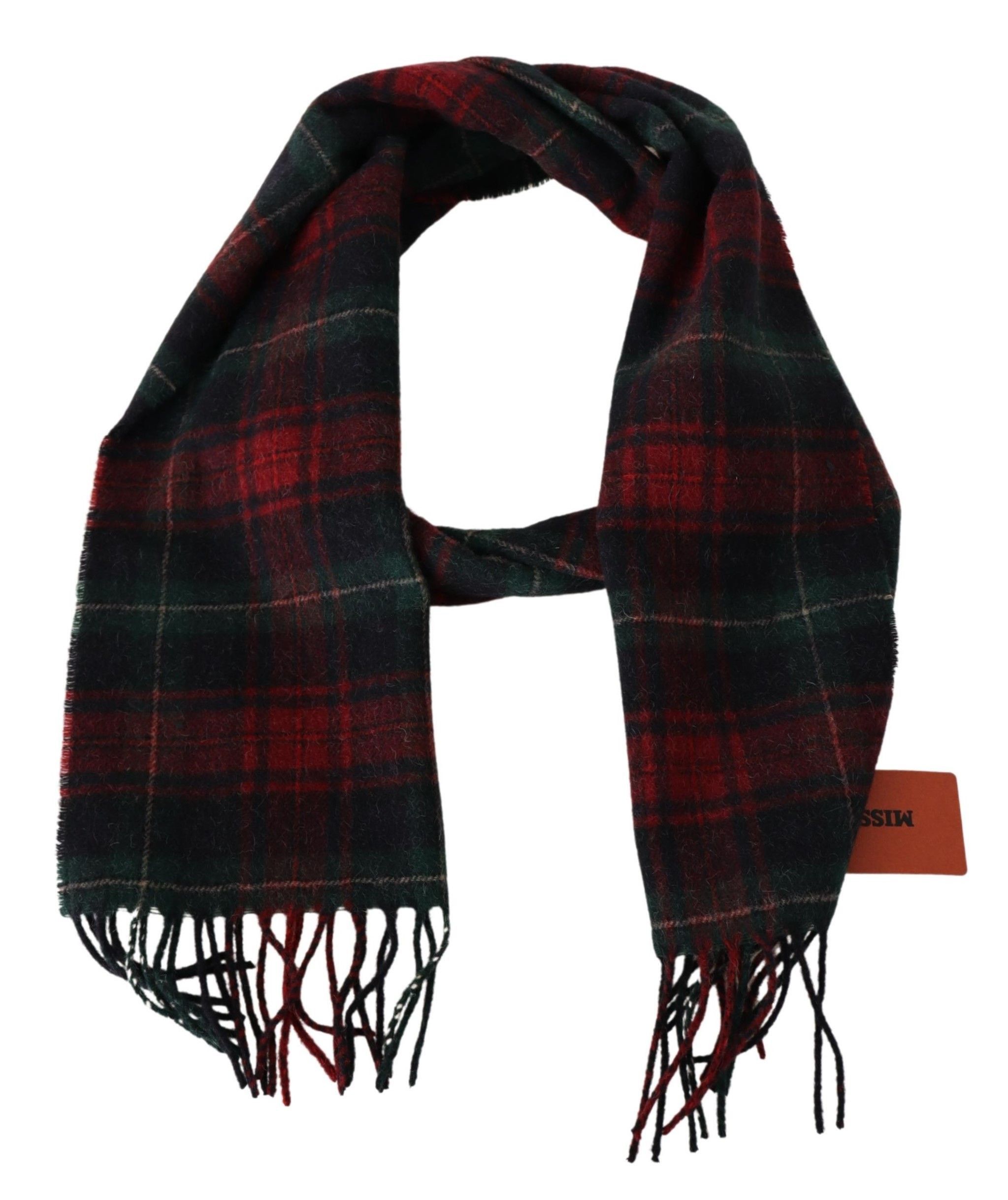 Missoni Elegant Check Wool Scarf with Logo Men's Embroidery Size ONE SIZE - 3 Thumbnail