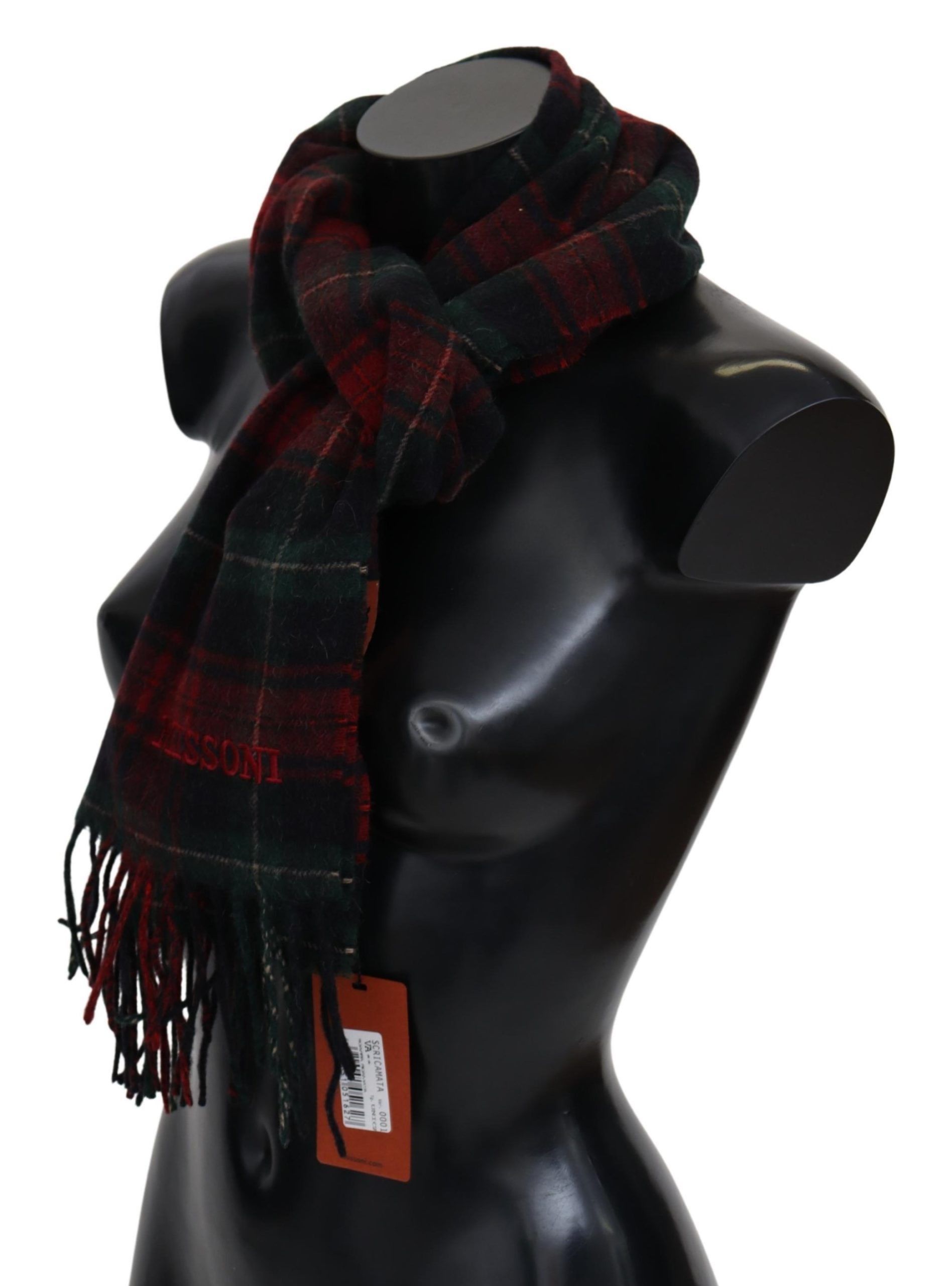 Missoni Elegant Check Wool Scarf with Logo Men's Embroidery Size ONE SIZE - 2 Thumbnail
