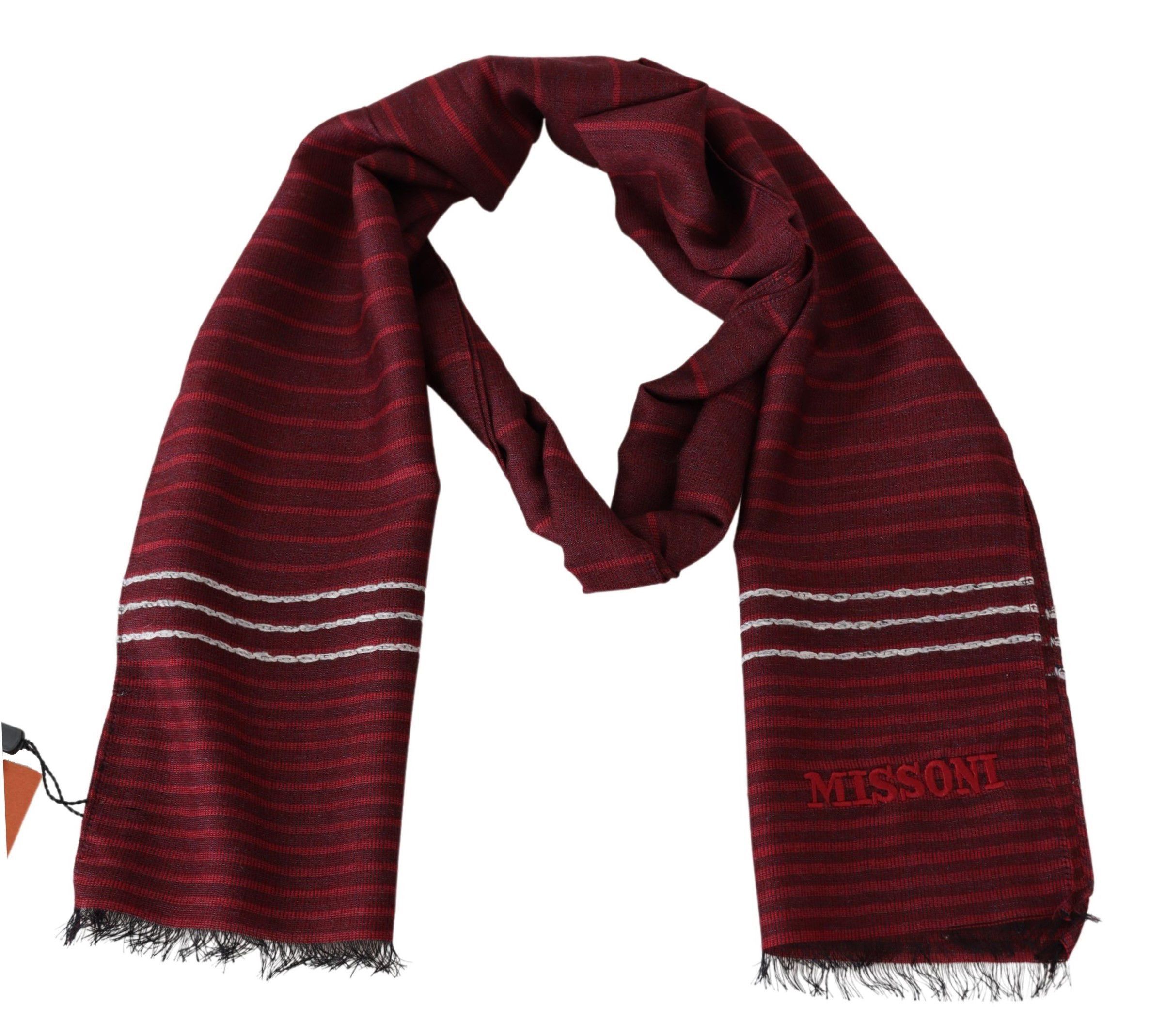 Missoni Elegant Wool Silk Blend Striped Men's Scarf Size ONE SIZE - 3 Thumbnail