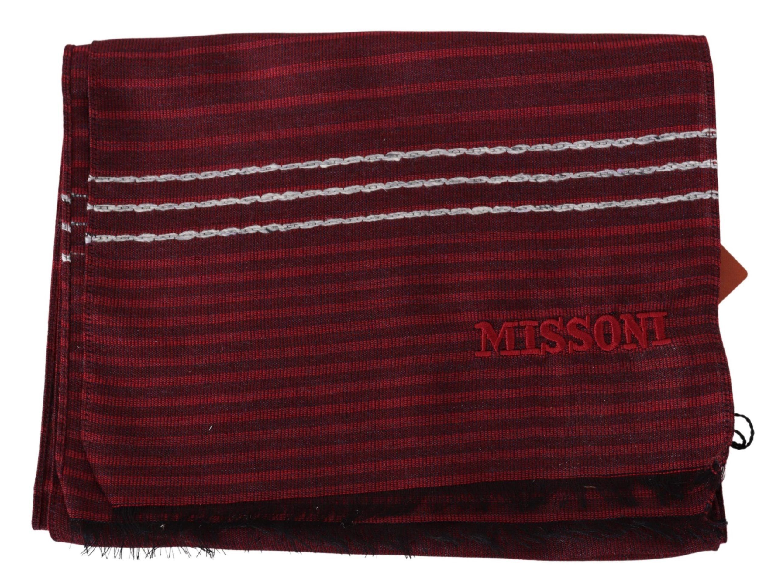Missoni Elegant Wool Silk Blend Striped Men's Scarf Size ONE SIZE - 4 Thumbnail