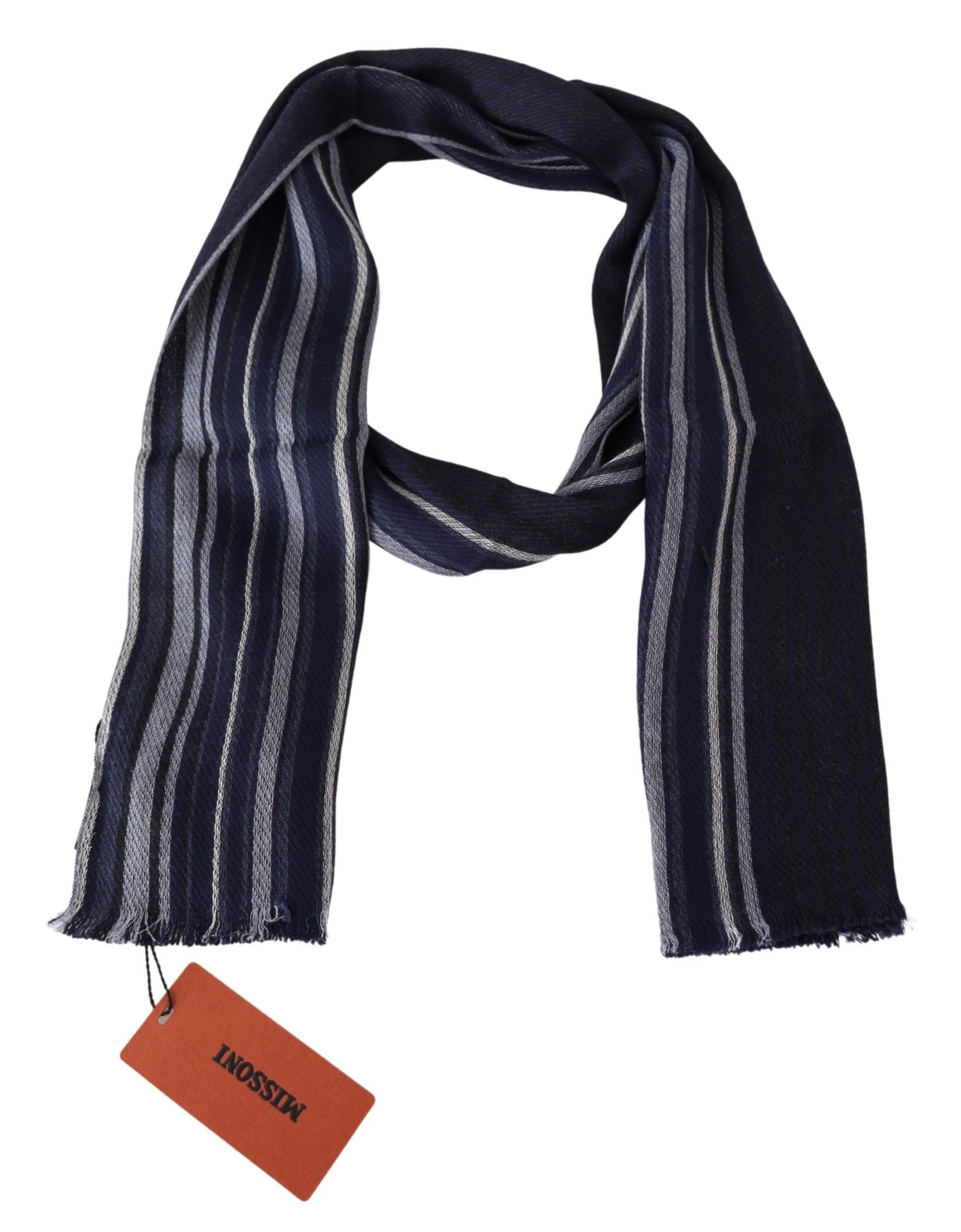 Missoni Chic Multicolor Wool Silk Striped Men's Scarf Size ONE SIZE - 3 Thumbnail