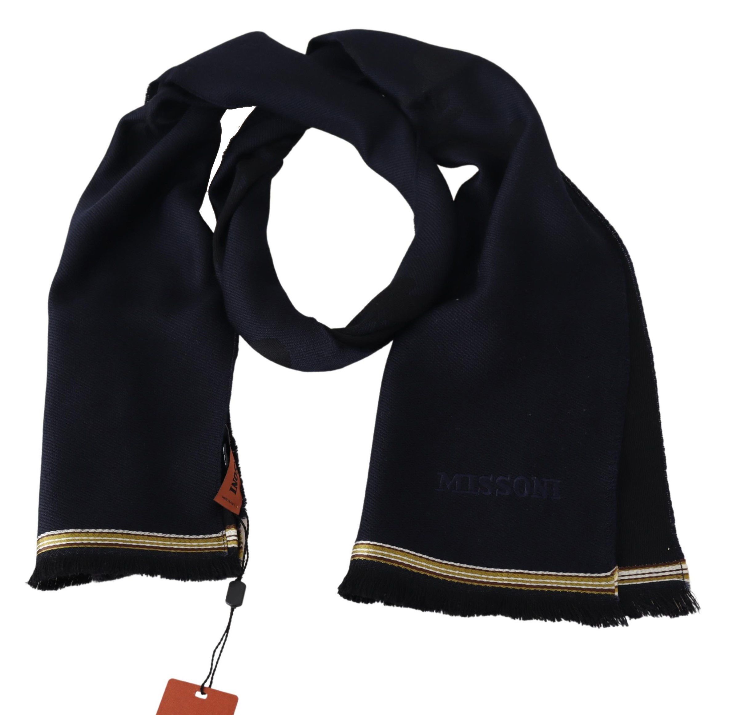 Missoni Elegant Unisex Wool Scarf with Embroidered Men's Logo Size ONE SIZE - 3 Thumbnail