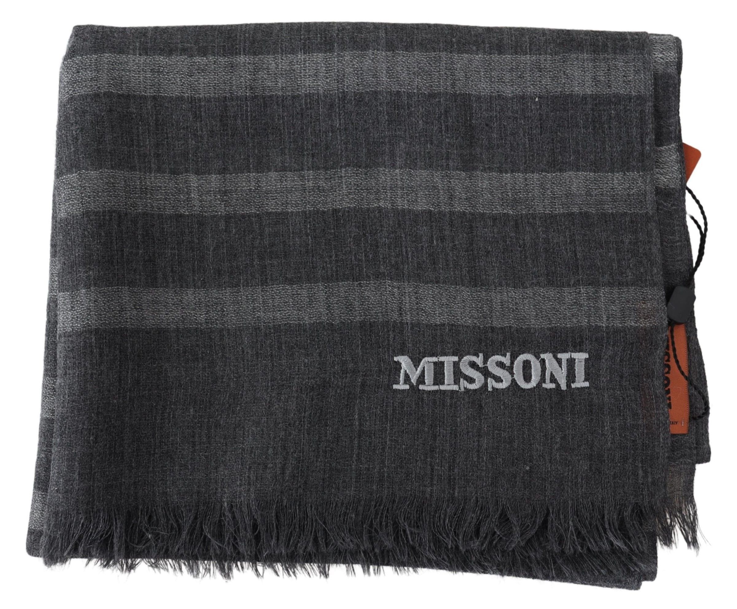 Missoni Elegant Unisex Wool Scarf with Logo Men's Embroidery Size ONE SIZE - 4 Thumbnail
