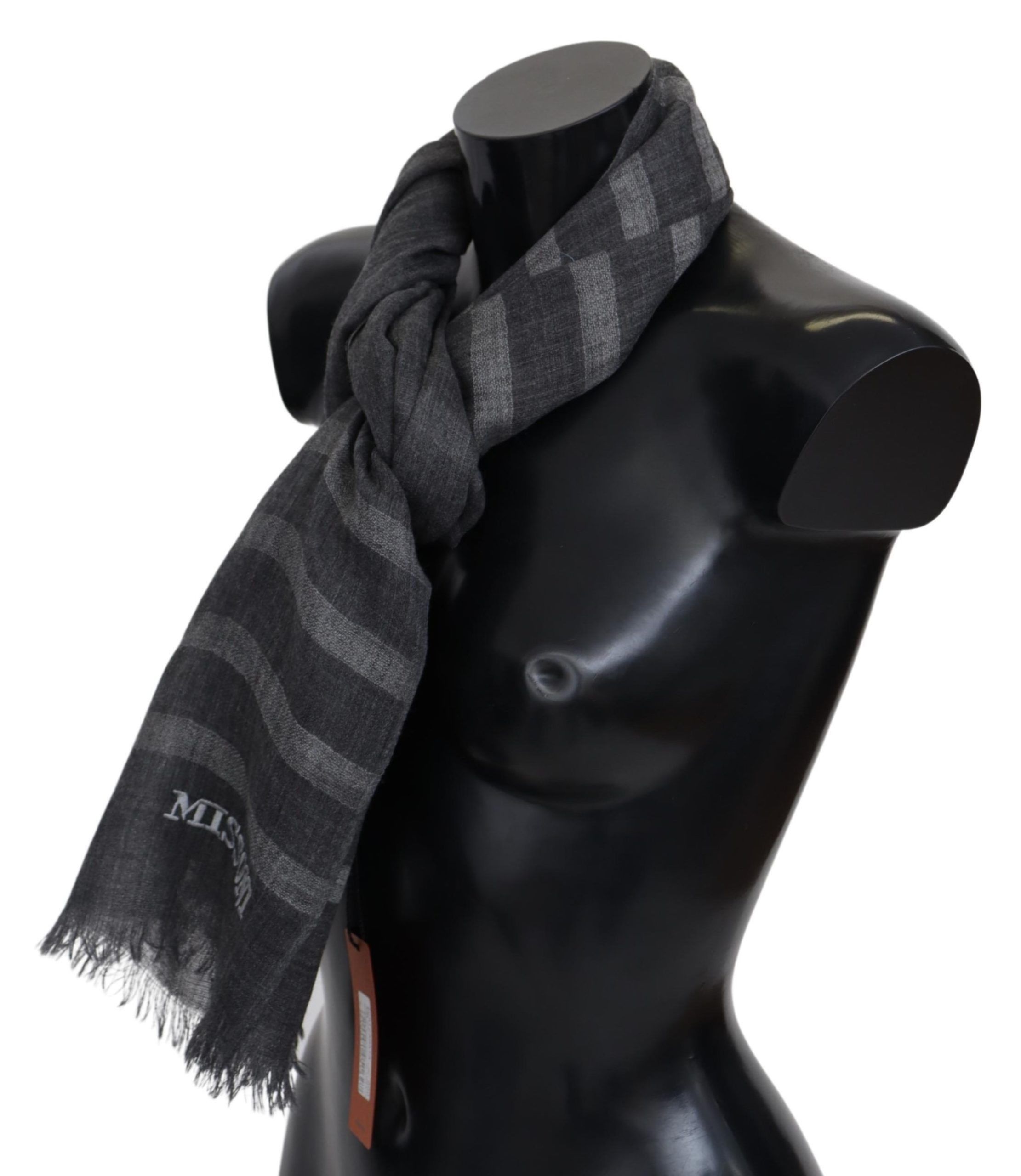 Missoni Elegant Unisex Wool Scarf with Logo Men's Embroidery Size ONE SIZE - 2 Thumbnail