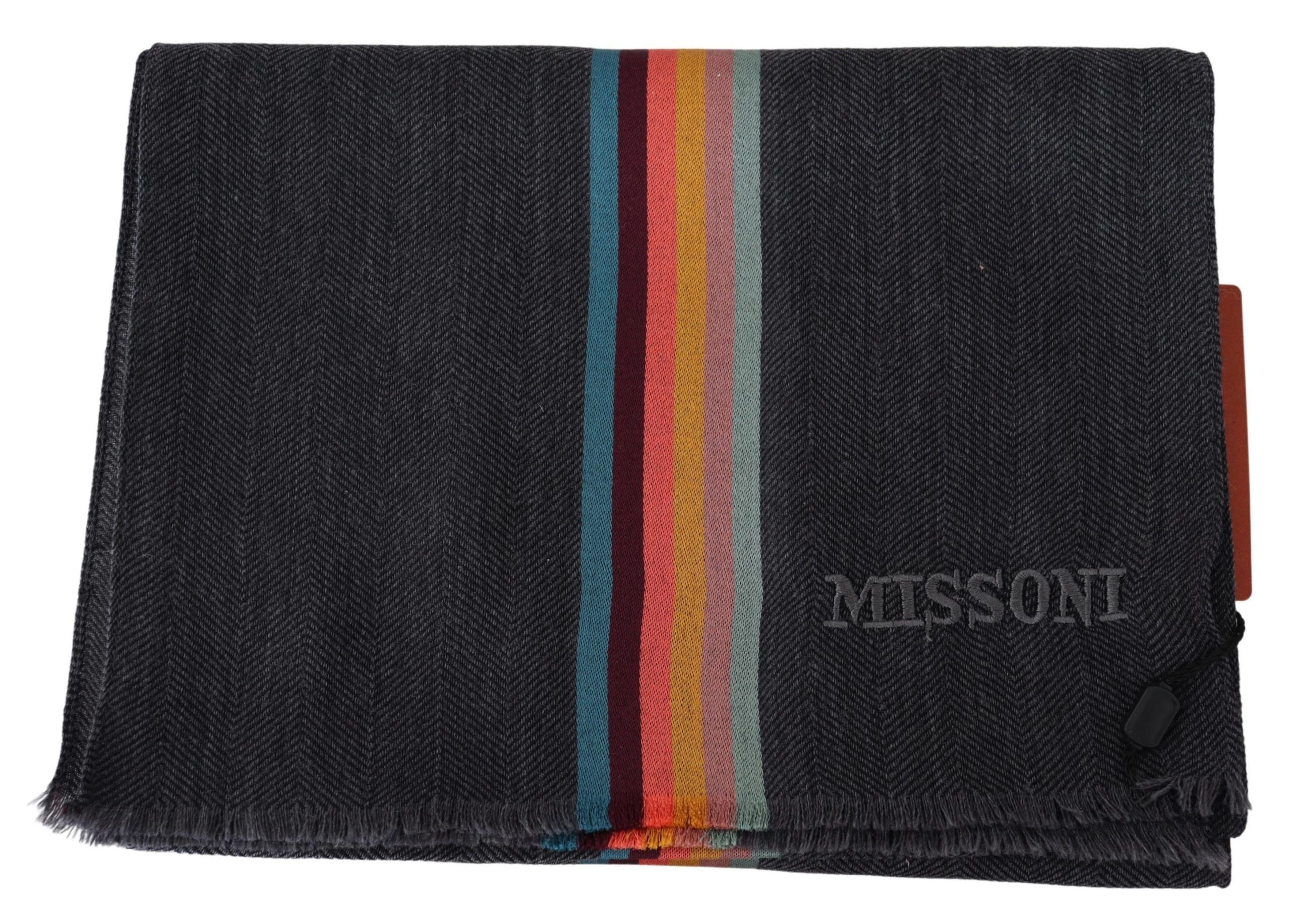 Missoni Elegant Wool-Silk Blend Striped Men's Scarf Size ONE SIZE - 4 Thumbnail