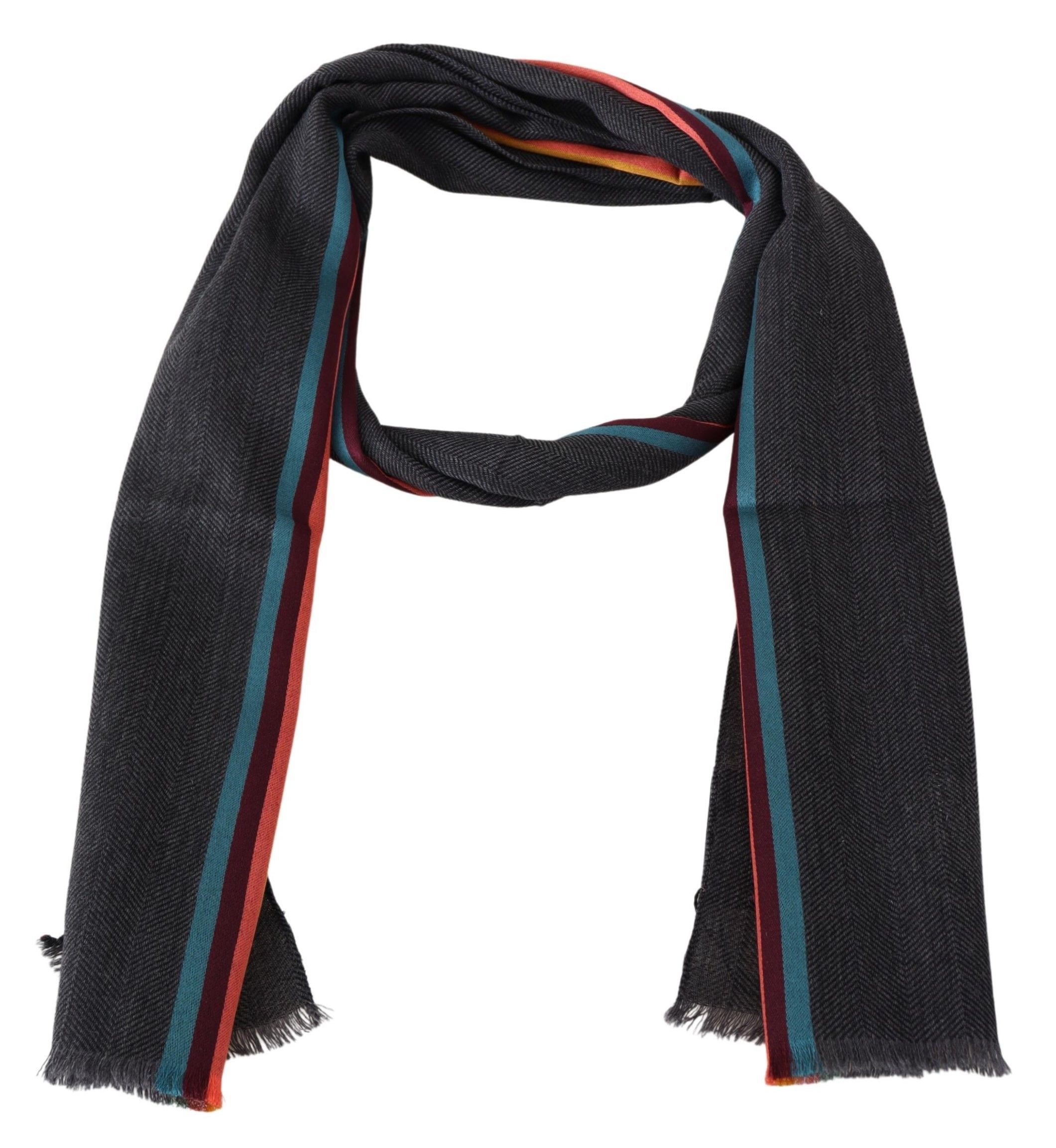 Missoni Elegant Wool-Silk Blend Striped Men's Scarf Size ONE SIZE - 3 Thumbnail