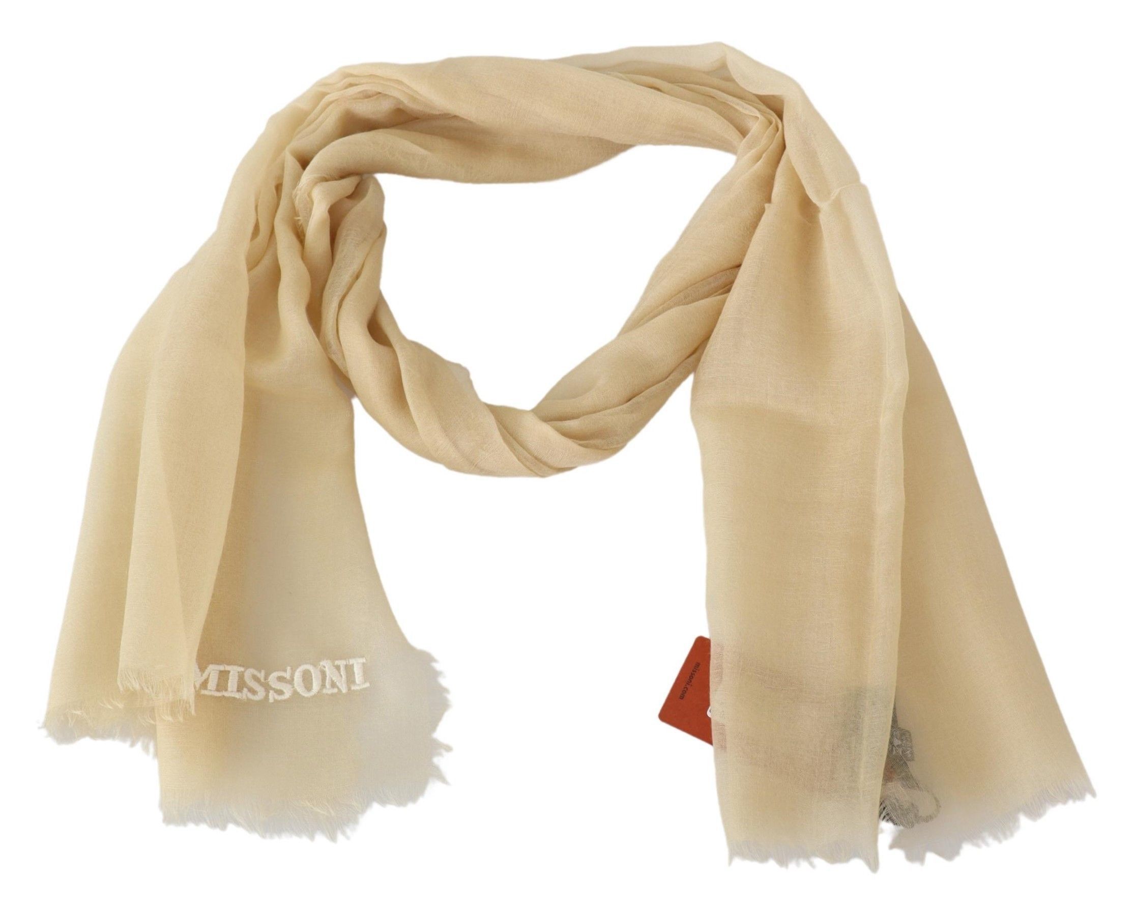 Missoni Elegant Cashmere Scarf in Men's Beige Size ONE SIZE - 3 Thumbnail