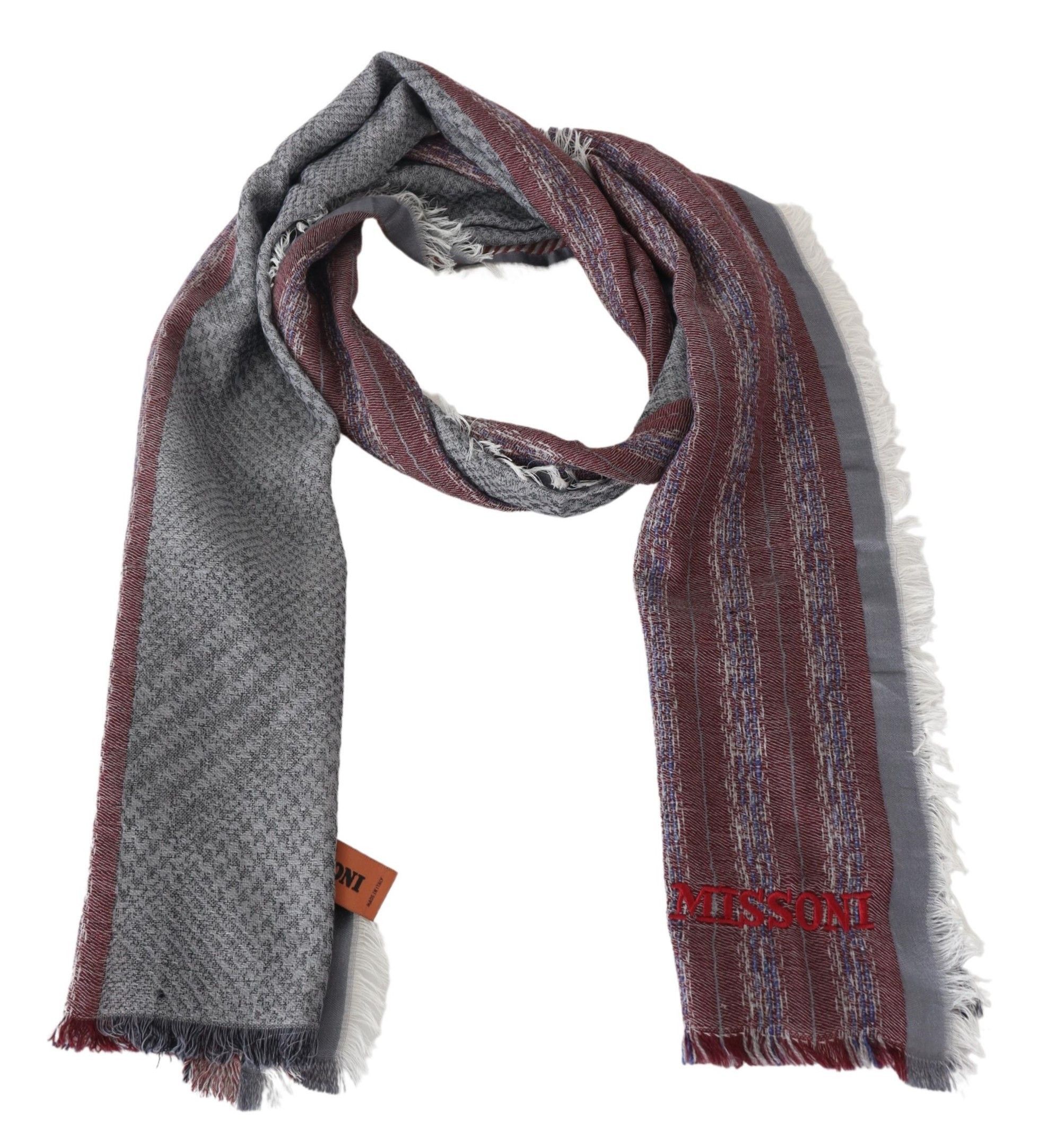 Missoni Elegant Wool Striped Logo Men's Scarf Size ONE SIZE - 3 Thumbnail