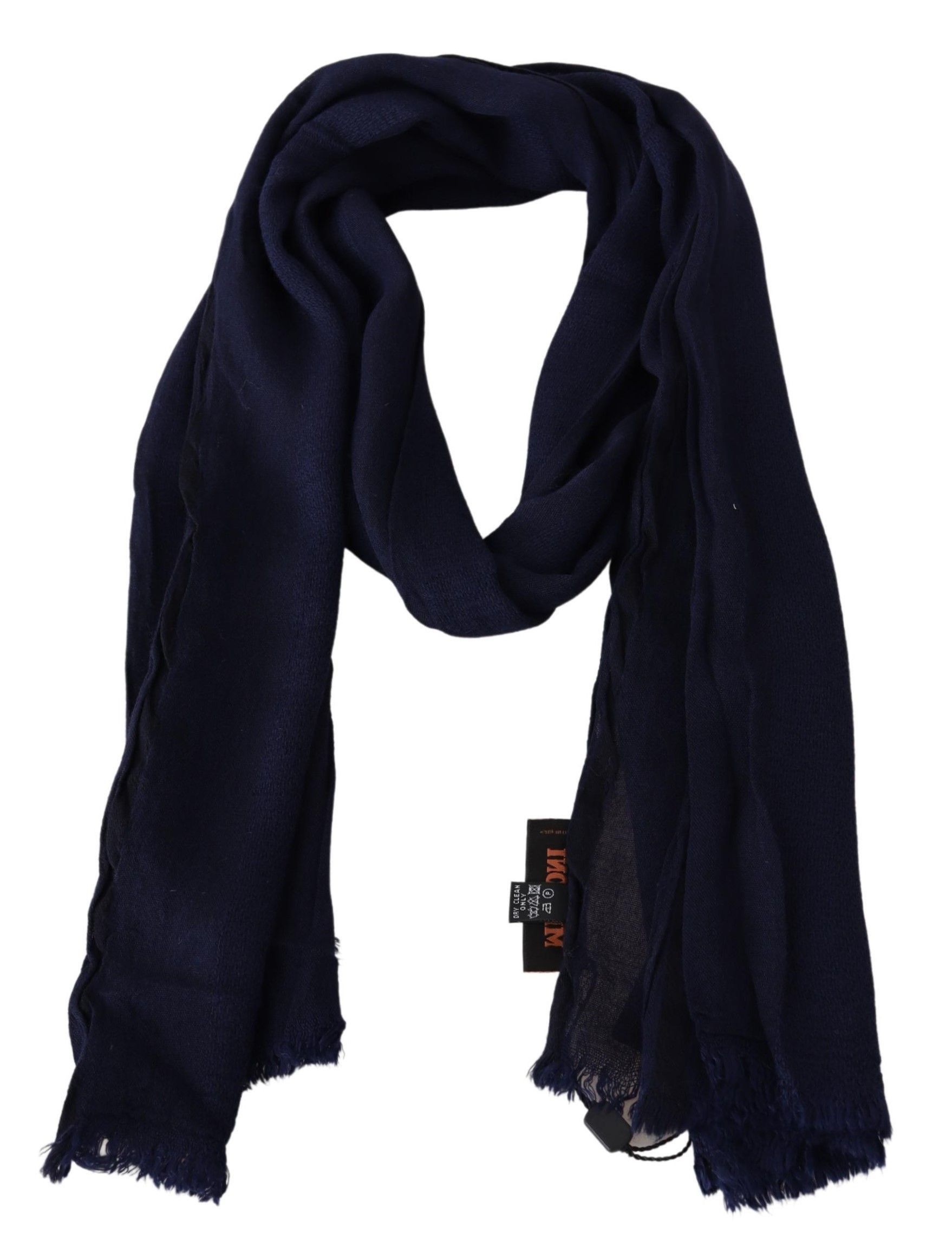 Missoni Elegant Blue Wool Scarf with Embroidered Men's Logo Size ONE SIZE - 2 Thumbnail
