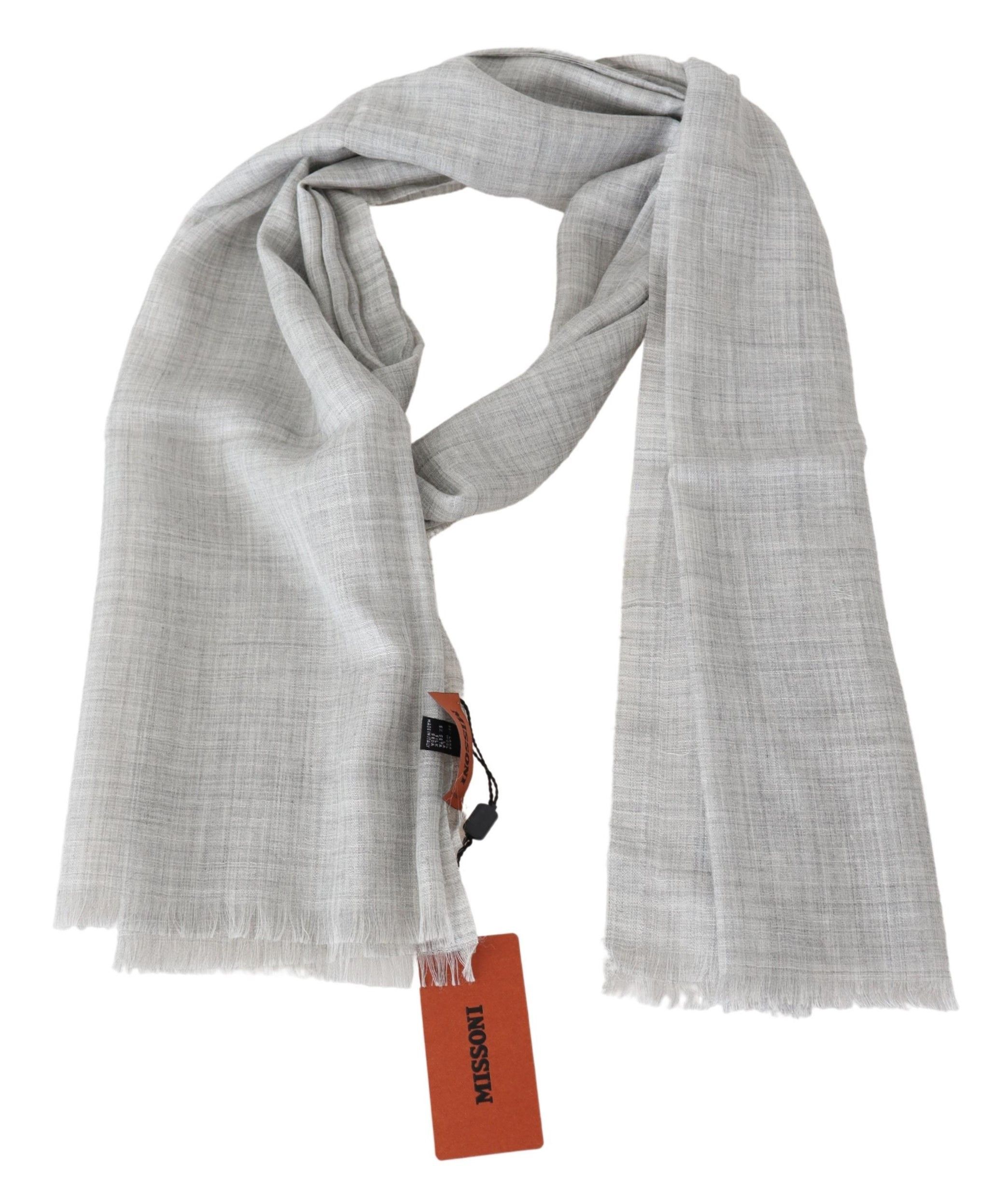 Missoni Elegant Beige Wool Silk Unisex Men's Scarf Size ONE SIZE - 2 Thumbnail