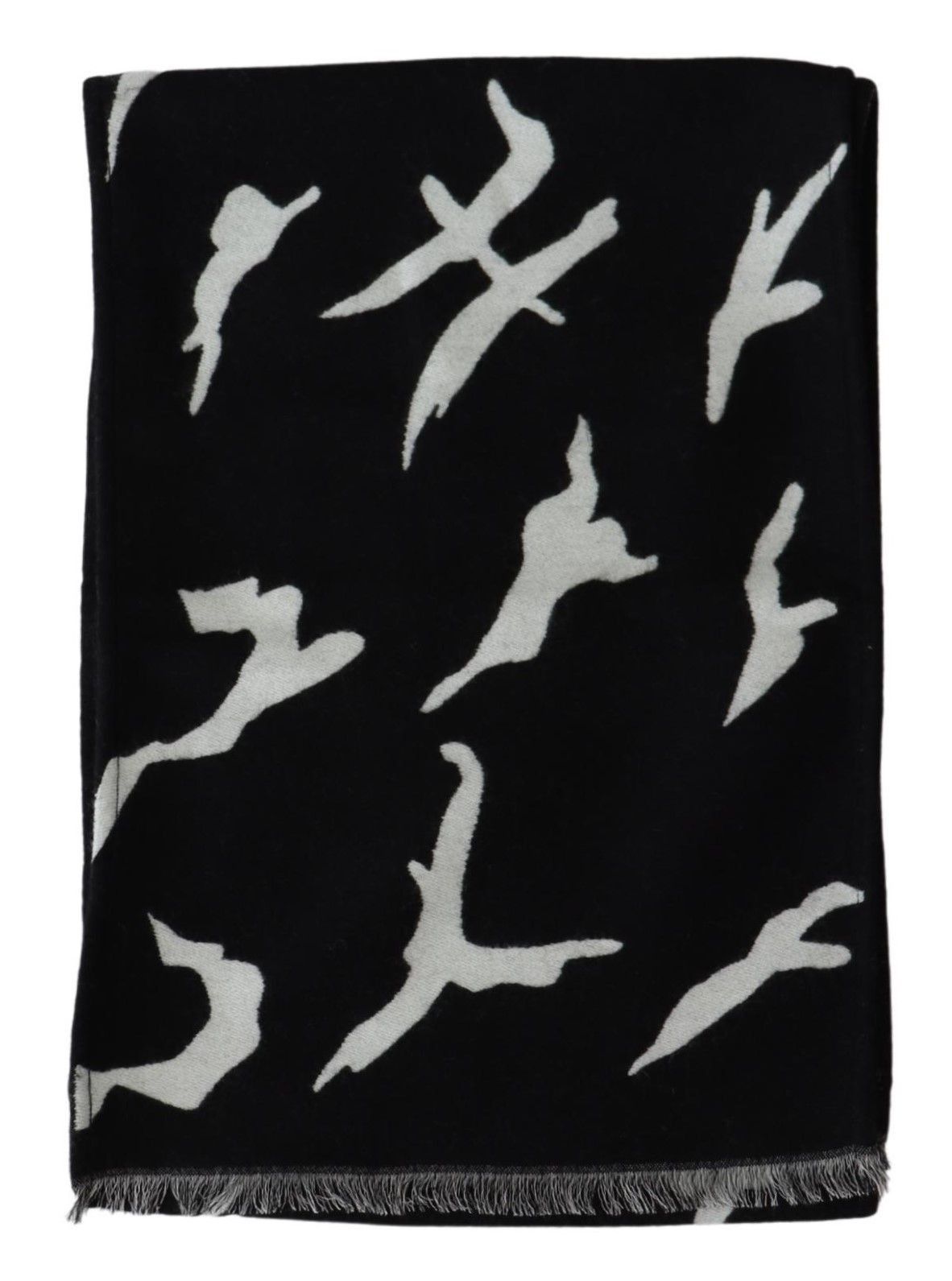 Givenchy Elegant Unisex Wool-Silk Scarf in Black & Men's White Size ONE SIZE - 3 Thumbnail