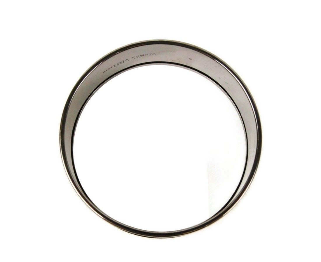 Bottega Veneta White / Black Enamel Metal Woven Silver Bracelet (Small) Size ONE SIZE - 3 Thumbnail