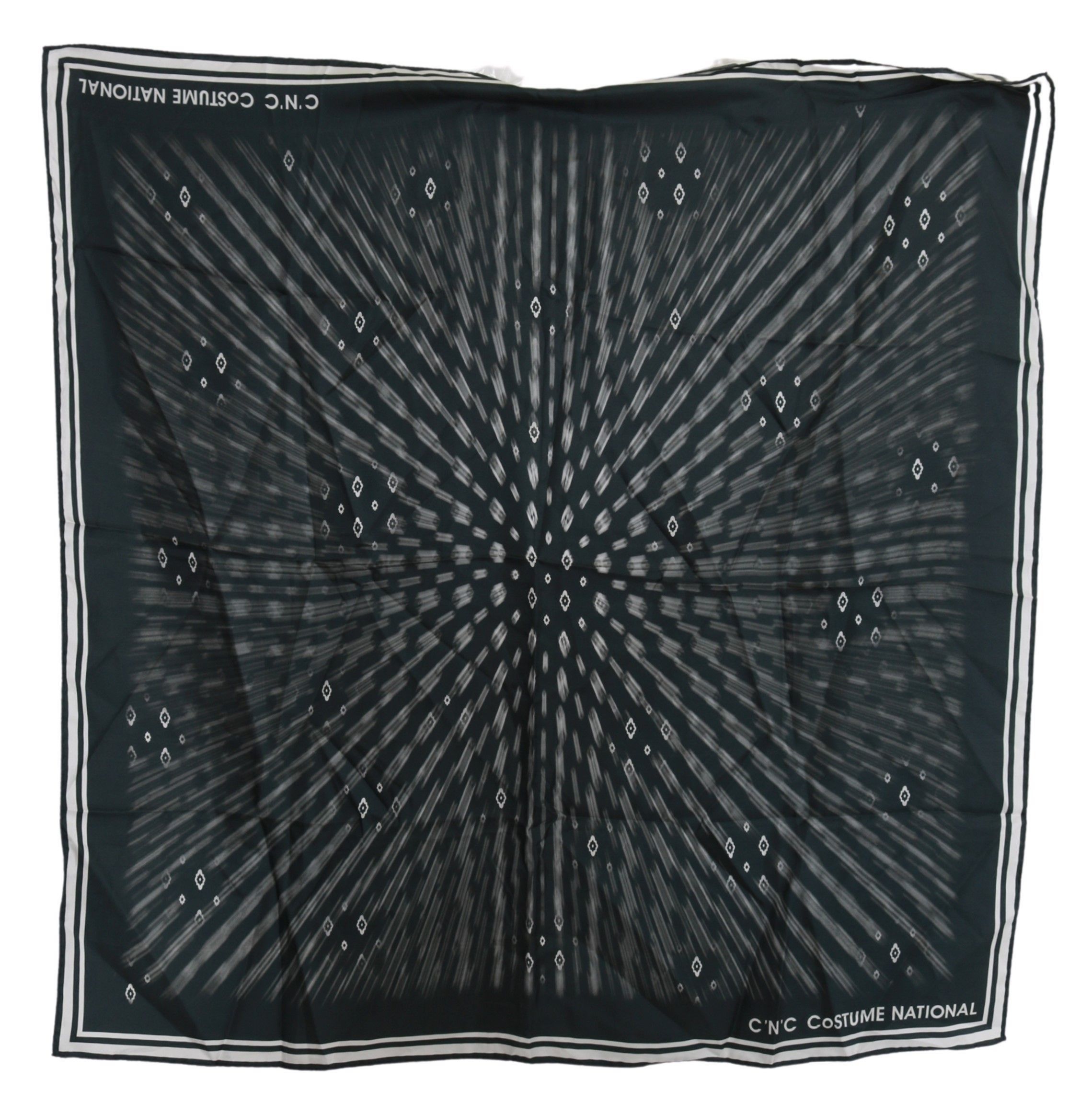 Costume National Elegant Silk Printed Blue Men's Scarf Size ONE SIZE - 3 Thumbnail
